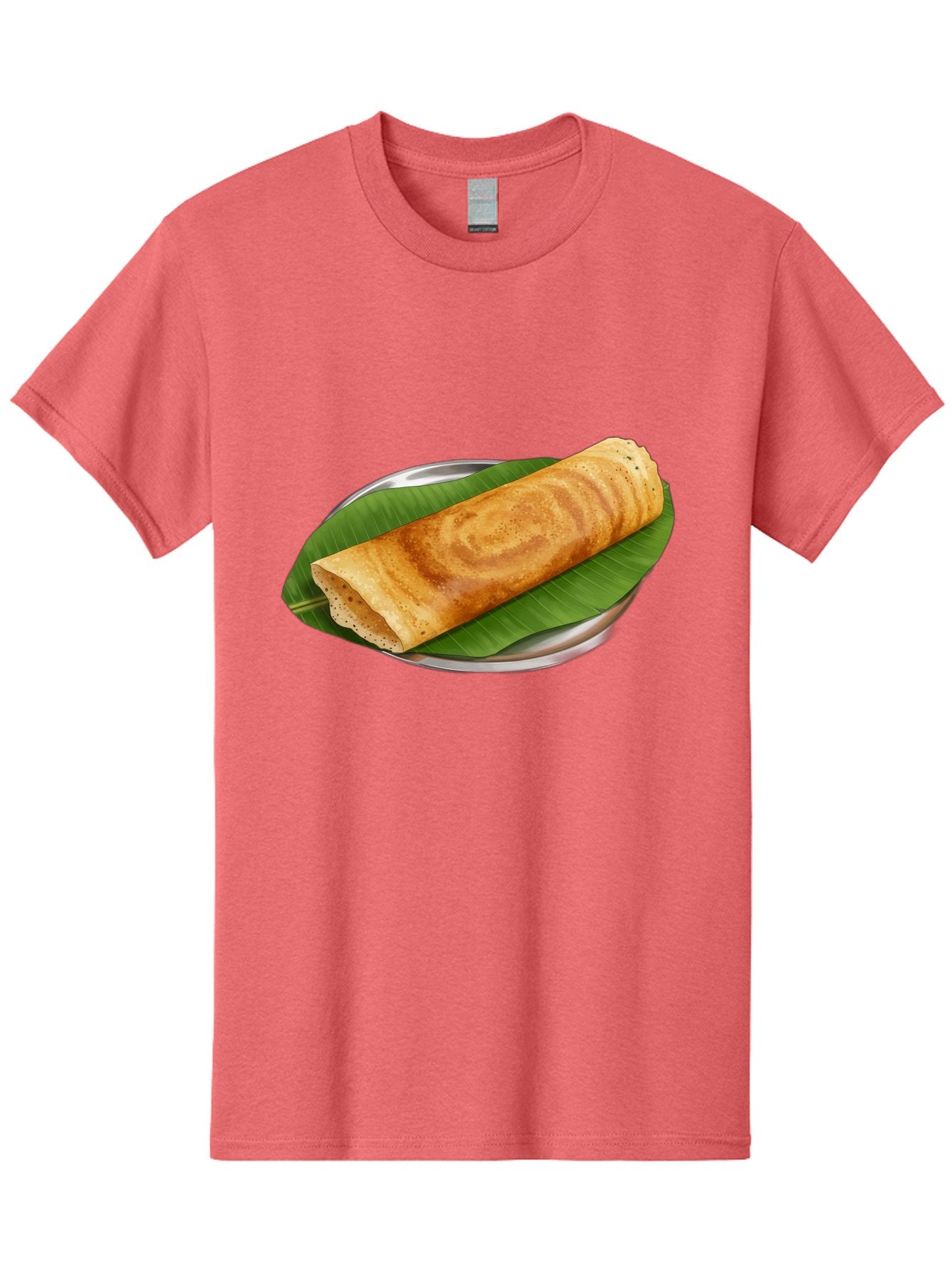 Masala-Dosa-2 Men'S Graphic Tee, 100% Cotton, Comfortable Casual Summer Wear, Machine Washable, South Indian Cuisine, Traditional Food, Dosa Recipe, Banana Leaf, Indian Breakfast, Fermented Rice, Crispy Crepe, Vegetarian Dish, Authentic Flavor Baa980 13