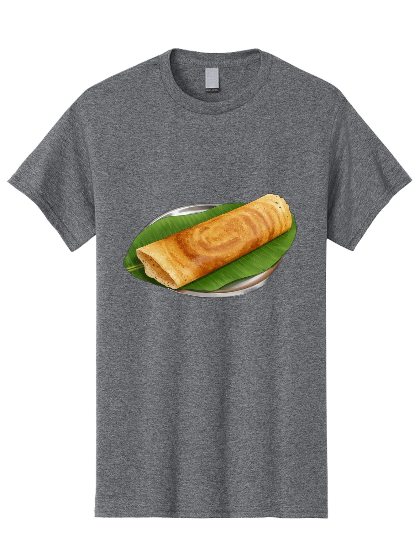 Masala-Dosa-2 Men'S Graphic Tee, 100% Cotton, Comfortable Casual Summer Wear, Machine Washable, South Indian Cuisine, Traditional Food, Dosa Recipe, Banana Leaf, Indian Breakfast, Fermented Rice, Crispy Crepe, Vegetarian Dish, Authentic Flavor Baa980 7