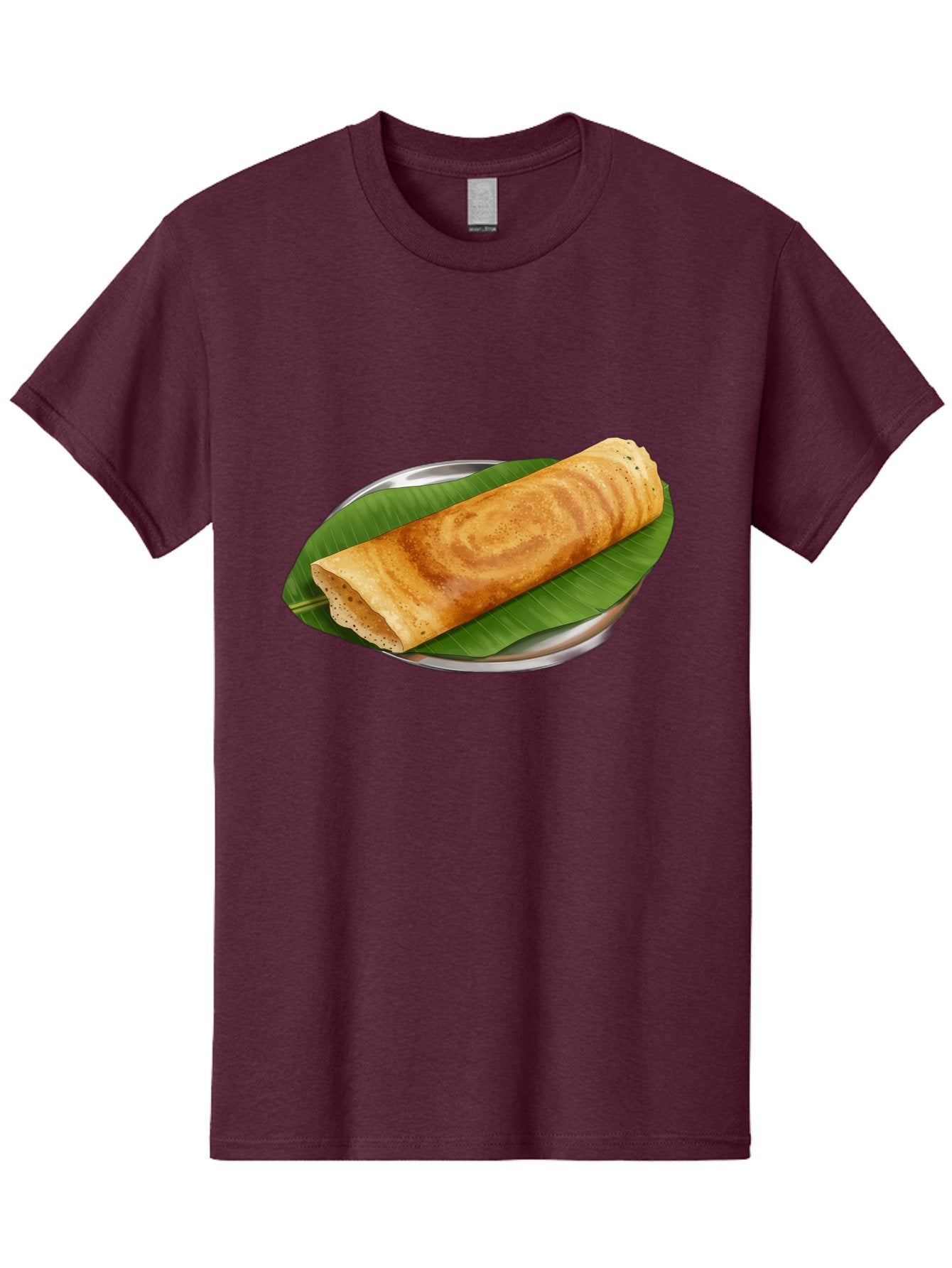 Masala-Dosa-2 Men'S Graphic Tee, 100% Cotton, Comfortable Casual Summer Wear, Machine Washable, South Indian Cuisine, Traditional Food, Dosa Recipe, Banana Leaf, Indian Breakfast, Fermented Rice, Crispy Crepe, Vegetarian Dish, Authentic Flavor Baa980