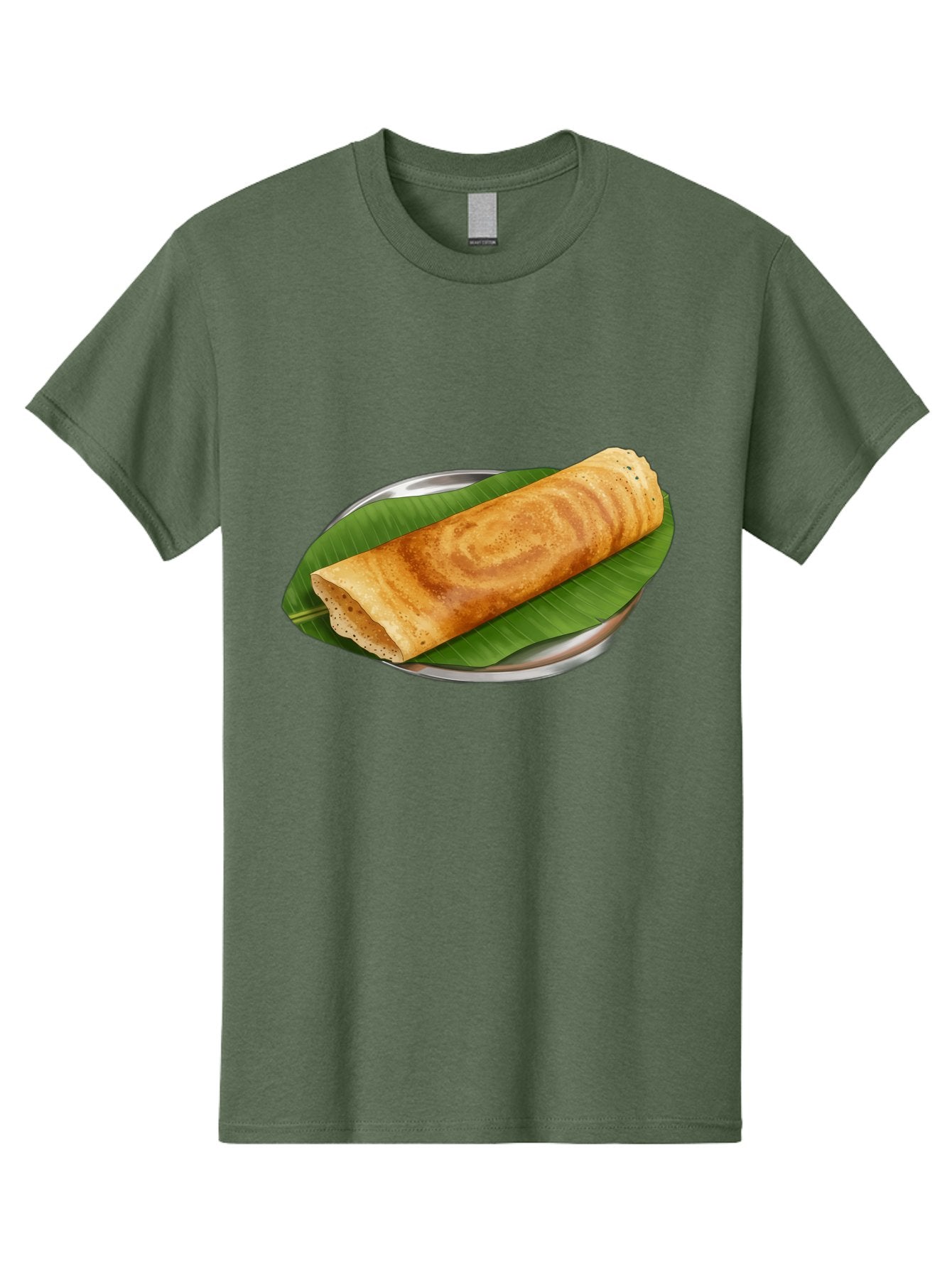 Masala-Dosa-2 Men'S Graphic Tee, 100% Cotton, Comfortable Casual Summer Wear, Machine Washable, South Indian Cuisine, Traditional Food, Dosa Recipe, Banana Leaf, Indian Breakfast, Fermented Rice, Crispy Crepe, Vegetarian Dish, Authentic Flavor Baa980 11