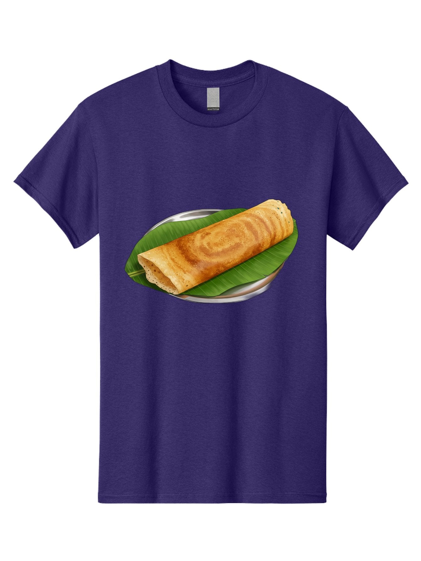 Masala-Dosa-2 Men'S Graphic Tee, 100% Cotton, Comfortable Casual Summer Wear, Machine Washable, South Indian Cuisine, Traditional Food, Dosa Recipe, Banana Leaf, Indian Breakfast, Fermented Rice, Crispy Crepe, Vegetarian Dish, Authentic Flavor Baa980 5