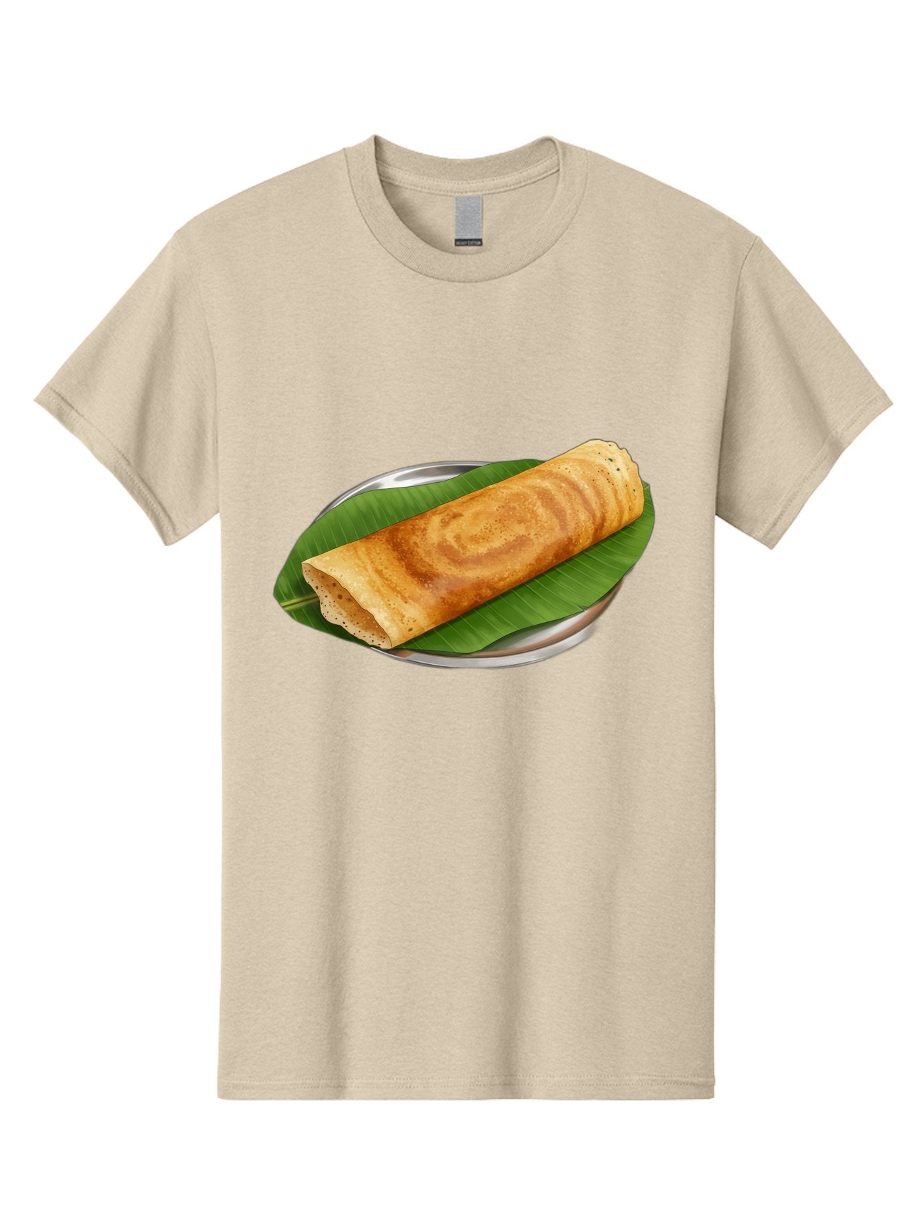 Masala-Dosa-2 Men'S Graphic Tee, 100% Cotton, Comfortable Casual Summer Wear, Machine Washable, South Indian Cuisine, Traditional Food, Dosa Recipe, Banana Leaf, Indian Breakfast, Fermented Rice, Crispy Crepe, Vegetarian Dish, Authentic Flavor Baa980 4