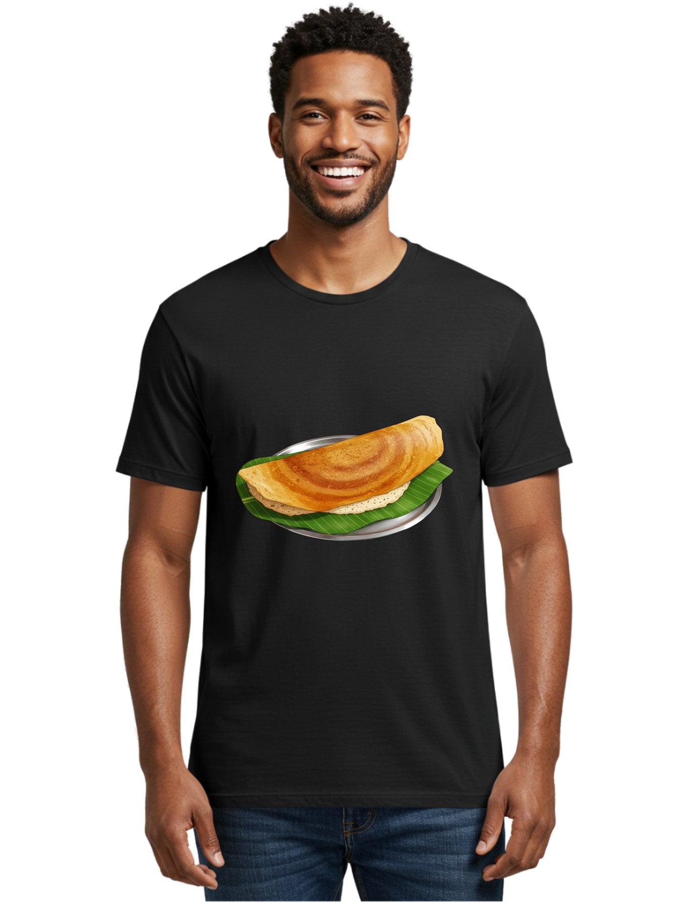 Masala-Dosa-4 Men'S Graphic Tee, 100% Cotton, Comfortable Casual Summer Wear, Machine Washable, Indian Cuisine, South Indian Food, Fermented Crepe, Dosa Recipe, Traditional Breakfast, Crispy Dosa, Savory Dish, South Asian Delicacy, Baa982 27