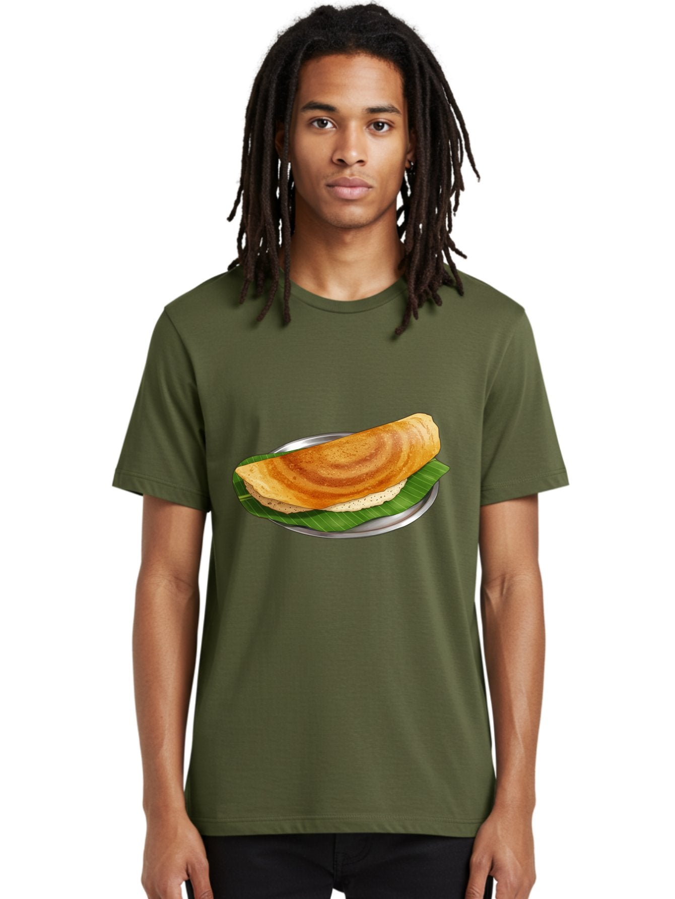 Masala-Dosa-4 Men'S Graphic Tee, 100% Cotton, Comfortable Casual Summer Wear, Machine Washable, Indian Cuisine, South Indian Food, Fermented Crepe, Dosa Recipe, Traditional Breakfast, Crispy Dosa, Savory Dish, South Asian Delicacy, Baa982 30