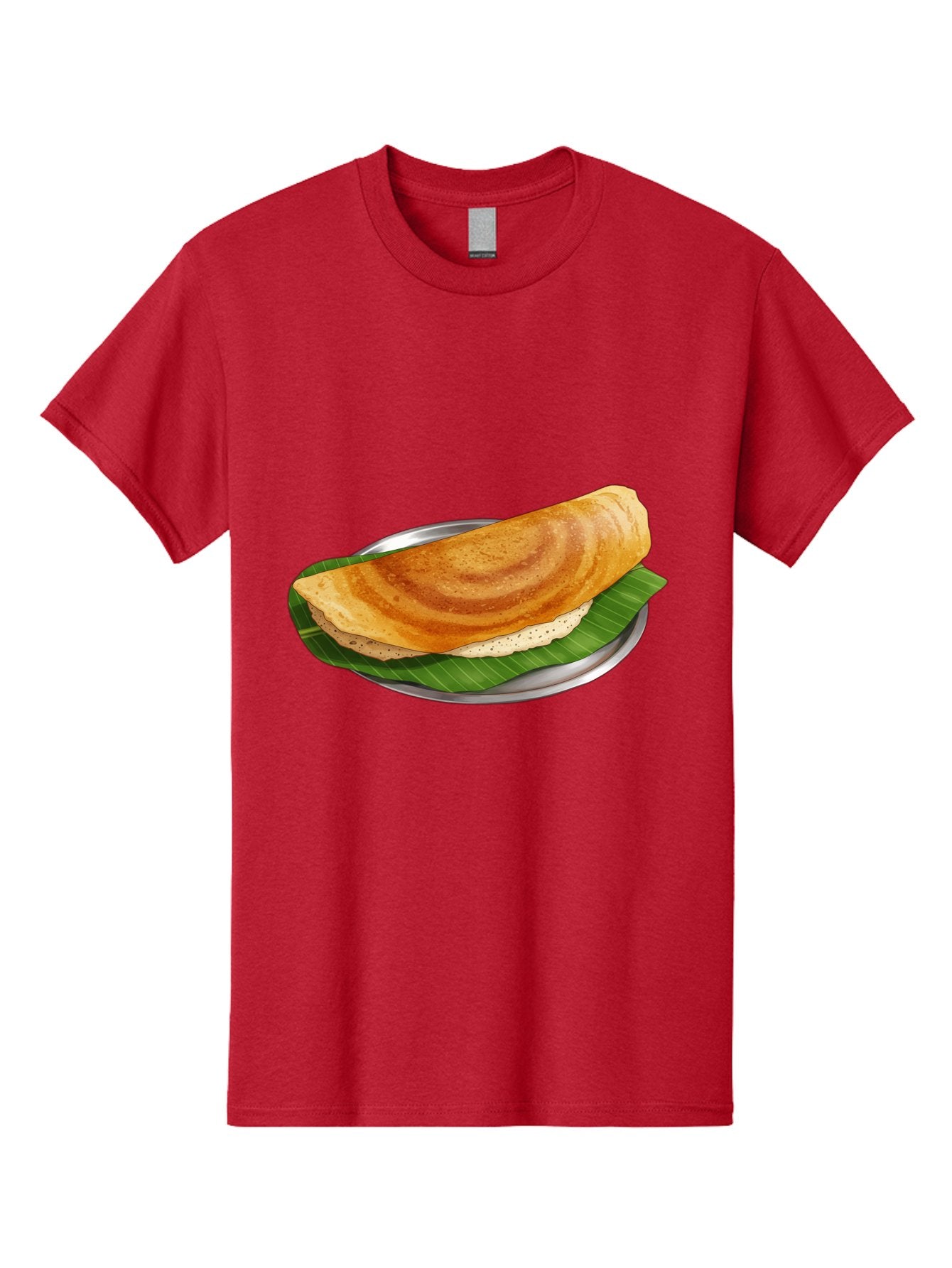 Masala-Dosa-4 Men'S Graphic Tee, 100% Cotton, Comfortable Casual Summer Wear, Machine Washable, Indian Cuisine, South Indian Food, Fermented Crepe, Dosa Recipe, Traditional Breakfast, Crispy Dosa, Savory Dish, South Asian Delicacy, Baa982
