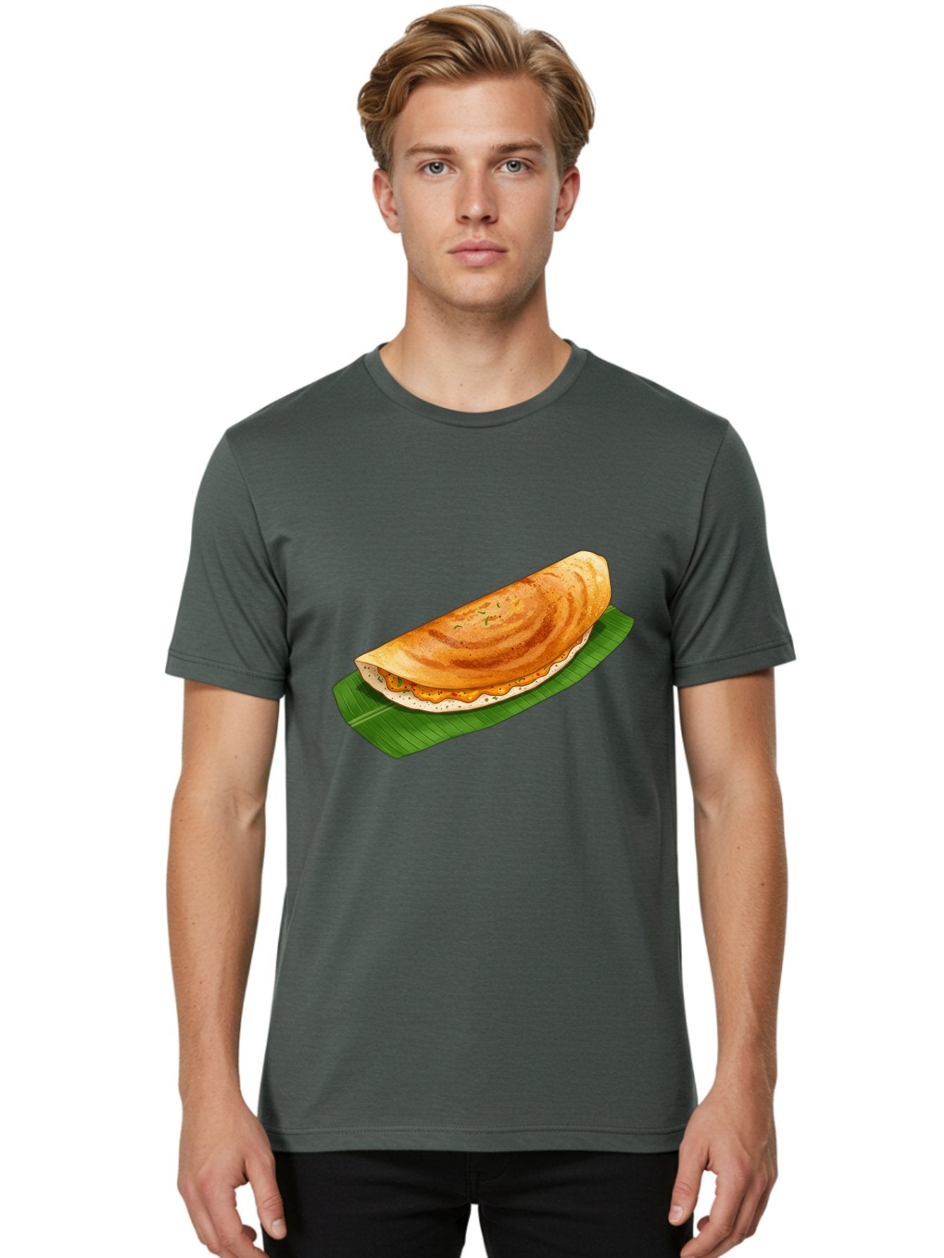 Masala-Dosa-5 Men'S Graphic Tee, 100% Cotton, Comfortable Casual Summer Wear, Machine Washable, Indian Cuisine, South Indian Food, Dosa Recipe, Masala Dosa, Savory Crepe, Fermented Rice, Savory Filling, Spicy Potato, Breakfast Dish, Baa983 27