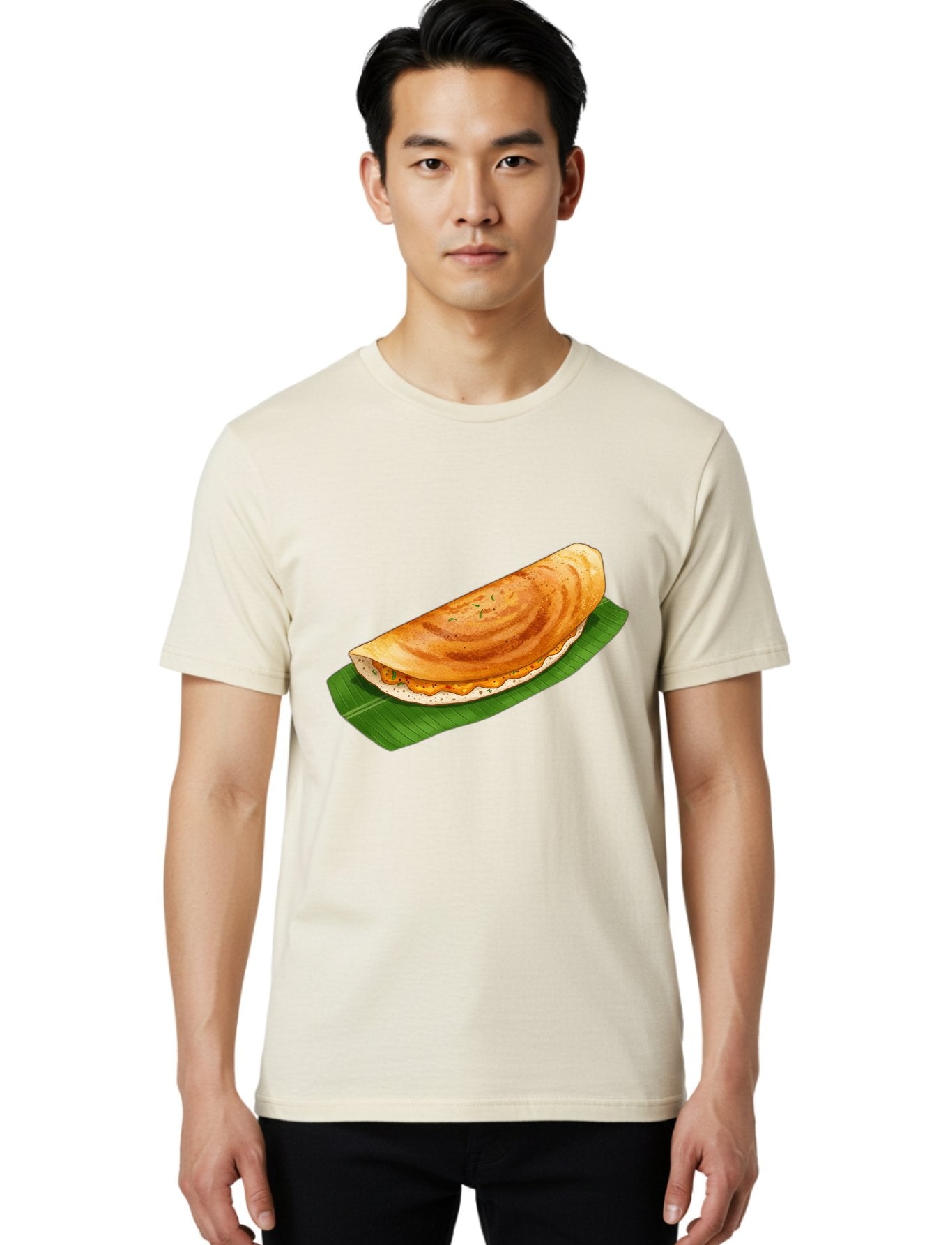 Masala-Dosa-5 Men'S Graphic Tee, 100% Cotton, Comfortable Casual Summer Wear, Machine Washable, Indian Cuisine, South Indian Food, Dosa Recipe, Masala Dosa, Savory Crepe, Fermented Rice, Savory Filling, Spicy Potato, Breakfast Dish, Baa983 25