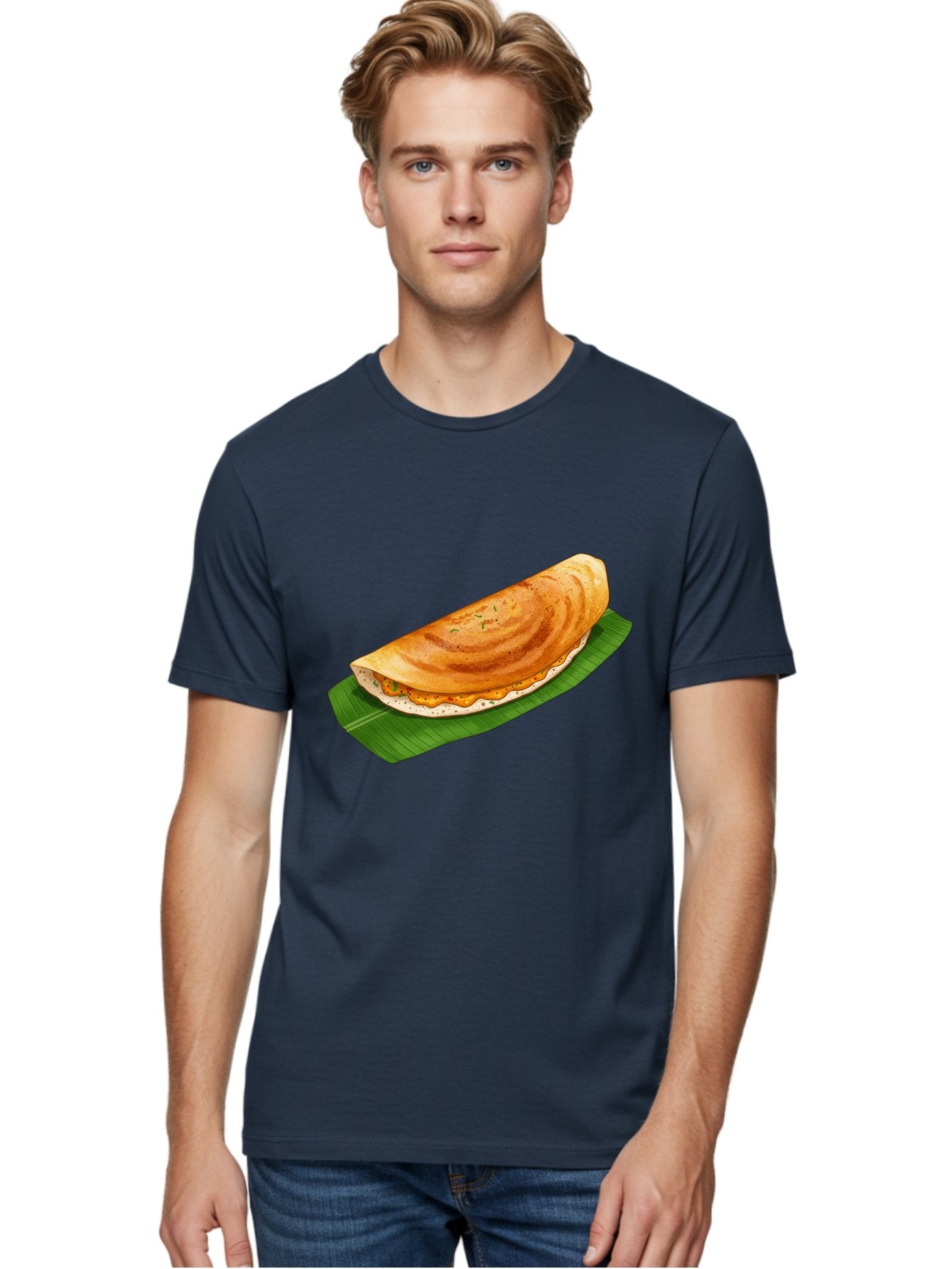 Masala-Dosa-5 Men'S Graphic Tee, 100% Cotton, Comfortable Casual Summer Wear, Machine Washable, Indian Cuisine, South Indian Food, Dosa Recipe, Masala Dosa, Savory Crepe, Fermented Rice, Savory Filling, Spicy Potato, Breakfast Dish, Baa983 30