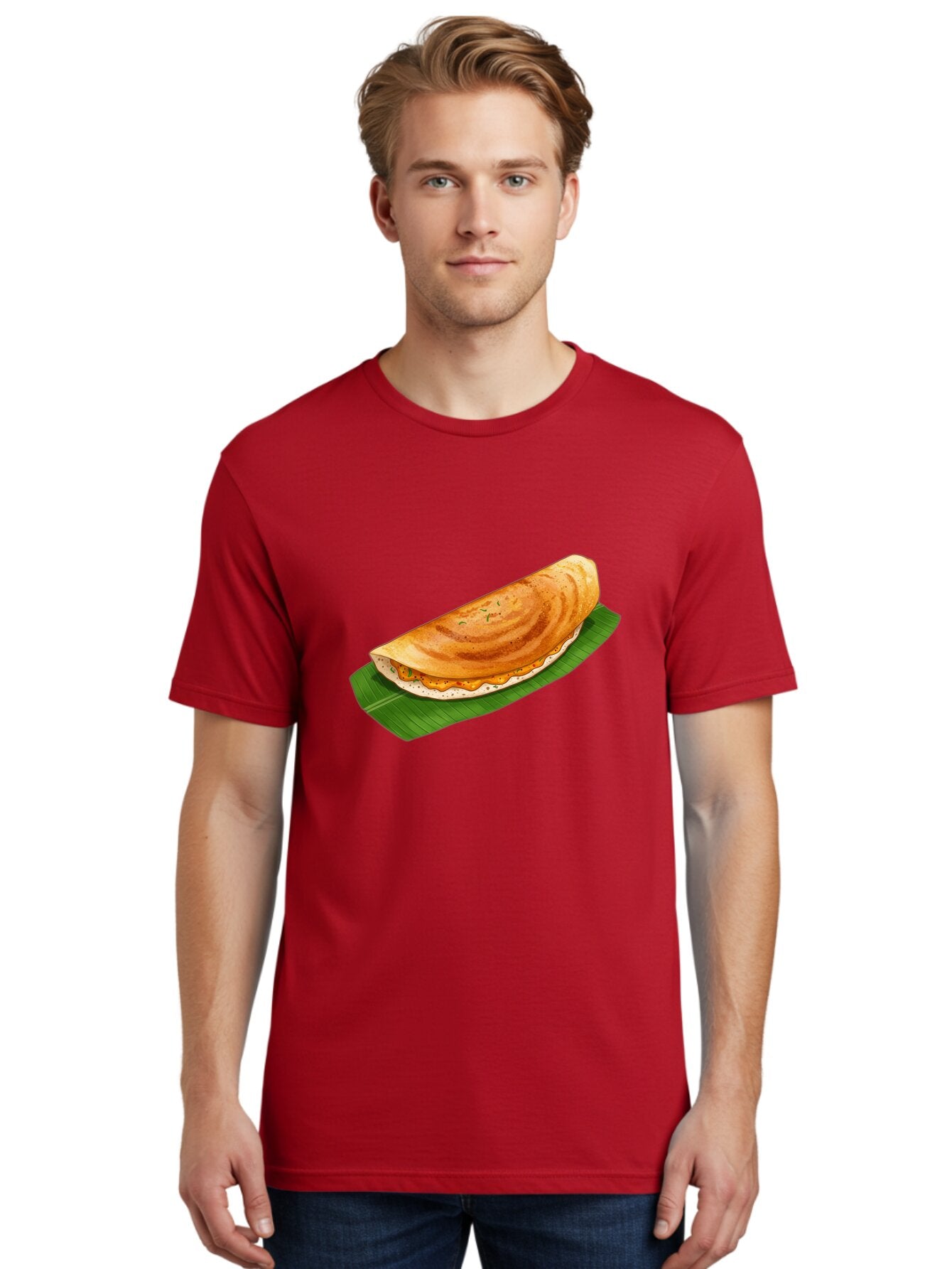 Masala-Dosa-5 Men'S Graphic Tee, 100% Cotton, Comfortable Casual Summer Wear, Machine Washable, Indian Cuisine, South Indian Food, Dosa Recipe, Masala Dosa, Savory Crepe, Fermented Rice, Savory Filling, Spicy Potato, Breakfast Dish, Baa983 18