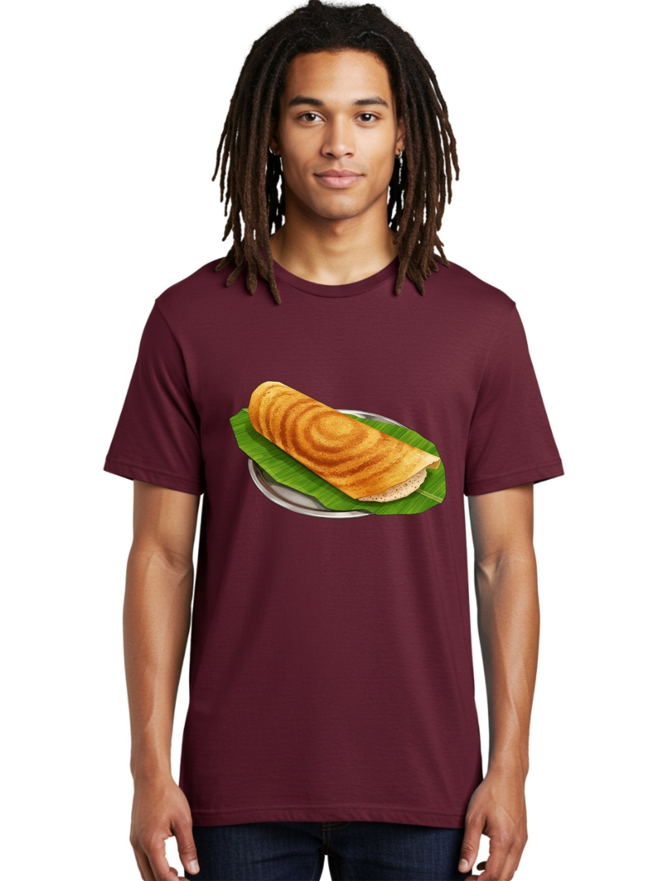 Masala-Dosa-6 Men'S Graphic Tee, 100% Cotton, Comfortable Casual Summer Wear, Machine Washable, South Indian Cuisine, Traditional Breakfast, Dosa Recipe, Masala Dosa, Indian Food, Fermented Crepe, Savory Dish, Authentic Indian, Crispy Dosa, Baa984 25
