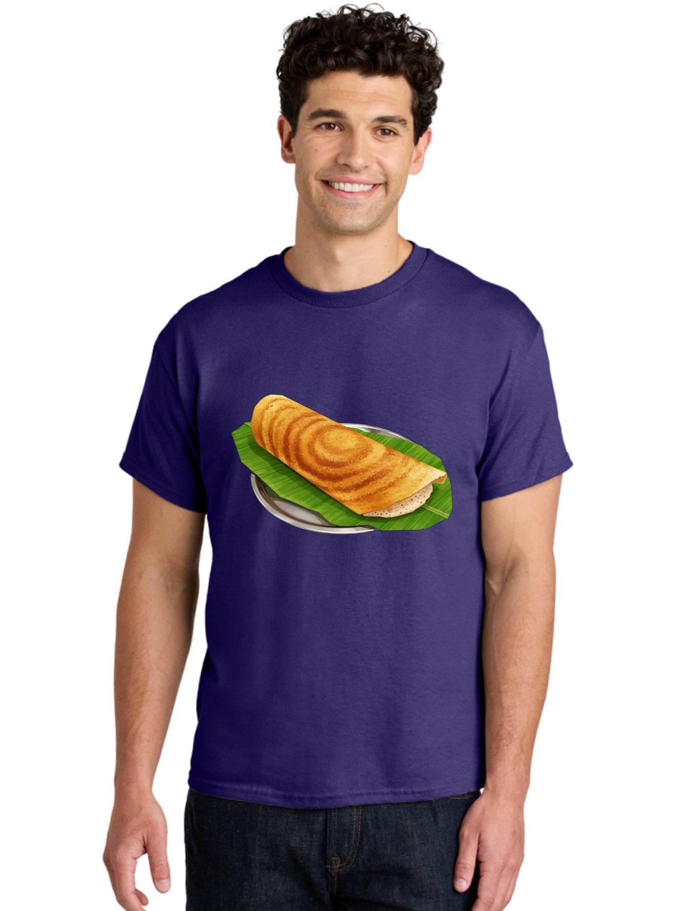 Masala-Dosa-6 Men'S Graphic Tee, 100% Cotton, Comfortable Casual Summer Wear, Machine Washable, South Indian Cuisine, Traditional Breakfast, Dosa Recipe, Masala Dosa, Indian Food, Fermented Crepe, Savory Dish, Authentic Indian, Crispy Dosa, Baa984 16