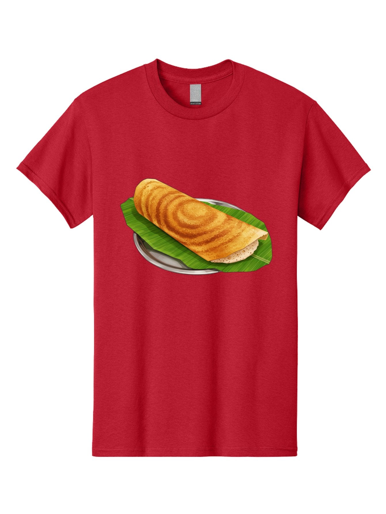 Masala-Dosa-6 Men'S Graphic Tee, 100% Cotton, Comfortable Casual Summer Wear, Machine Washable, South Indian Cuisine, Traditional Breakfast, Dosa Recipe, Masala Dosa, Indian Food, Fermented Crepe, Savory Dish, Authentic Indian, Crispy Dosa, Baa984