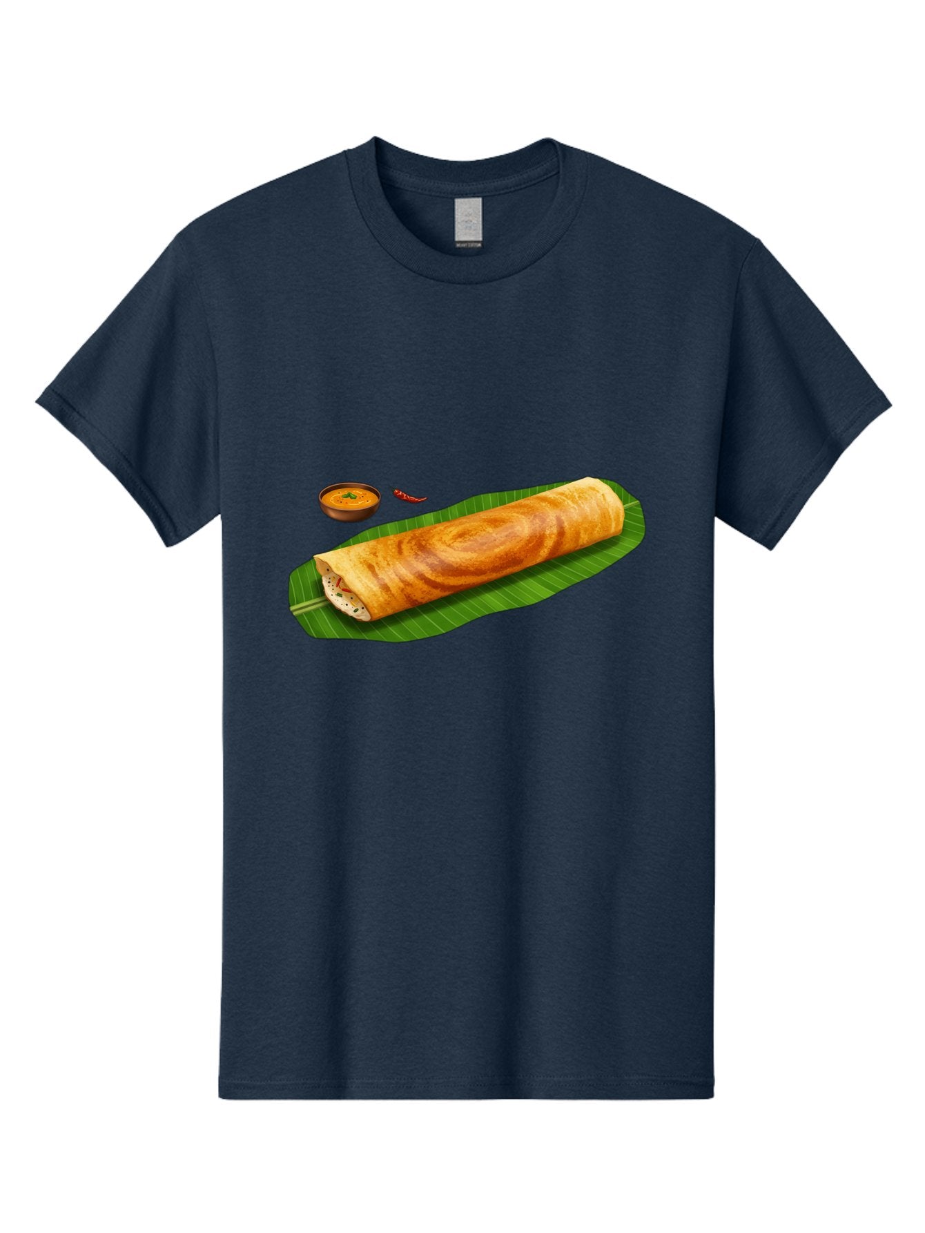 Masala-Dosa-7 Men'S Graphic Tee, 100% Cotton, Comfortable Casual Summer Wear, Machine Washable, South Indian Cuisine, Crispy Dosa, Masala Filling, Spiced Potatoes, Chutney, Traditional Food, Indian Breakfast, Dosa Recipe, Vegetarian Dish Baa985 5
