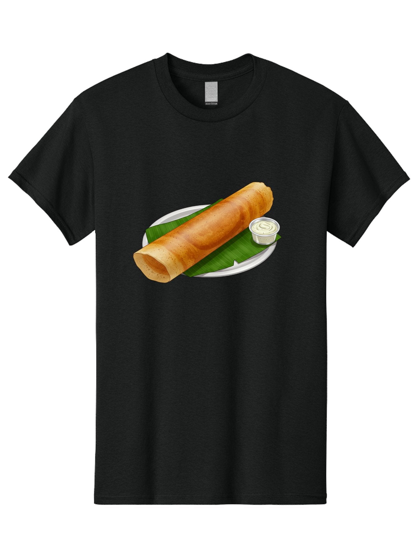 Masala-Dosa-8 Men'S Graphic Tee, 100% Cotton, Comfortable Casual Summer Wear, Machine Washable, South Indian Cuisine, Fermented Rice Crepe, Traditional Breakfast, Dosa With Chutney, Indian Street Food, Savory Crepes, Baa986 7