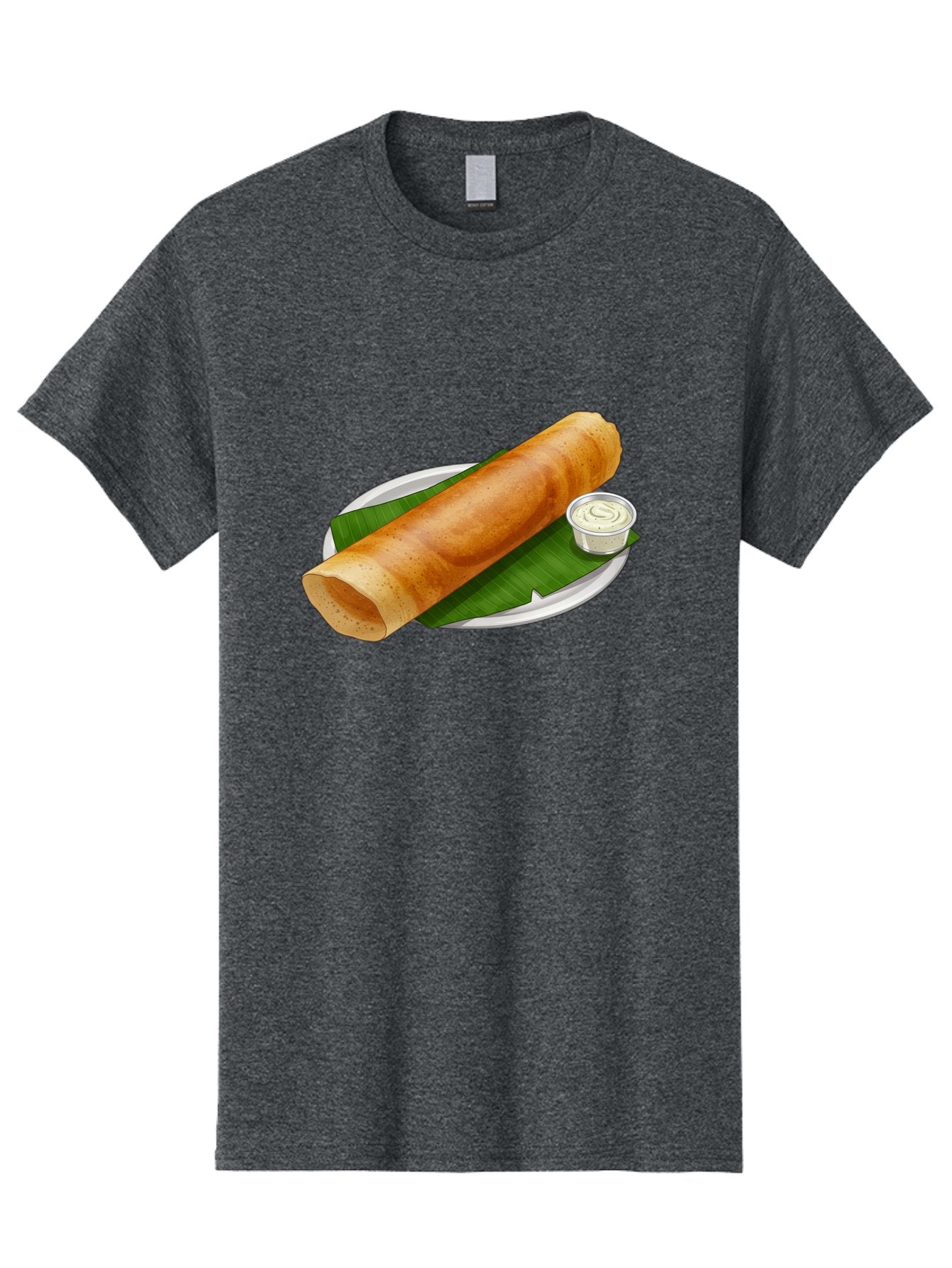 Masala-Dosa-8 Men'S Graphic Tee, 100% Cotton, Comfortable Casual Summer Wear, Machine Washable, South Indian Cuisine, Fermented Rice Crepe, Traditional Breakfast, Dosa With Chutney, Indian Street Food, Savory Crepes, Baa986