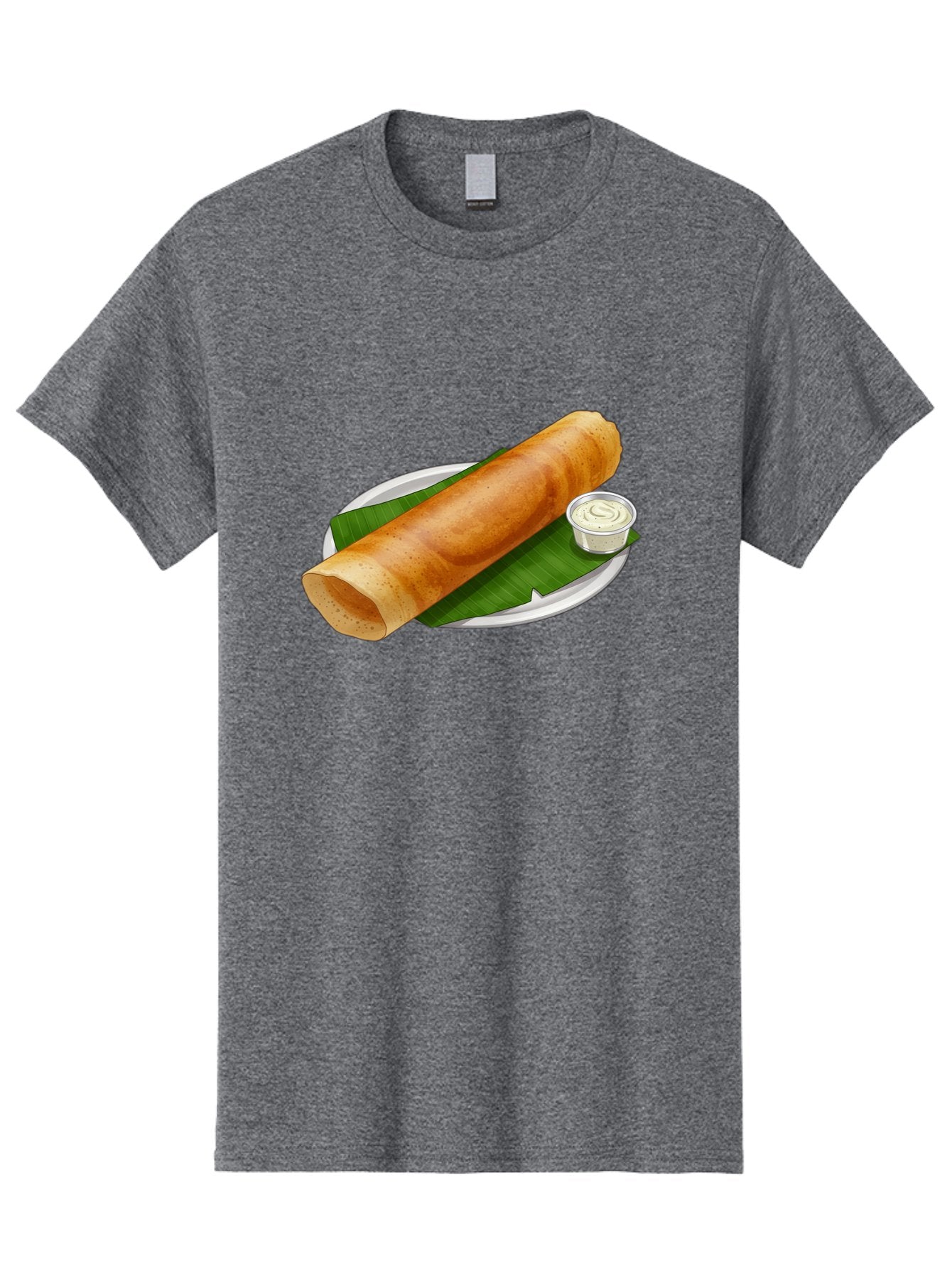 Masala-Dosa-8 Men'S Graphic Tee, 100% Cotton, Comfortable Casual Summer Wear, Machine Washable, South Indian Cuisine, Fermented Rice Crepe, Traditional Breakfast, Dosa With Chutney, Indian Street Food, Savory Crepes, Baa986 5
