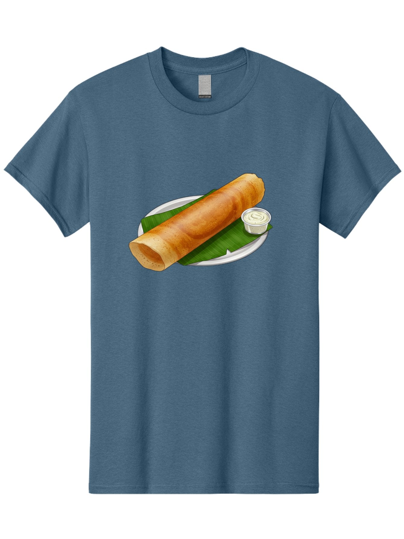 Masala-Dosa-8 Men'S Graphic Tee, 100% Cotton, Comfortable Casual Summer Wear, Machine Washable, South Indian Cuisine, Fermented Rice Crepe, Traditional Breakfast, Dosa With Chutney, Indian Street Food, Savory Crepes, Baa986 15