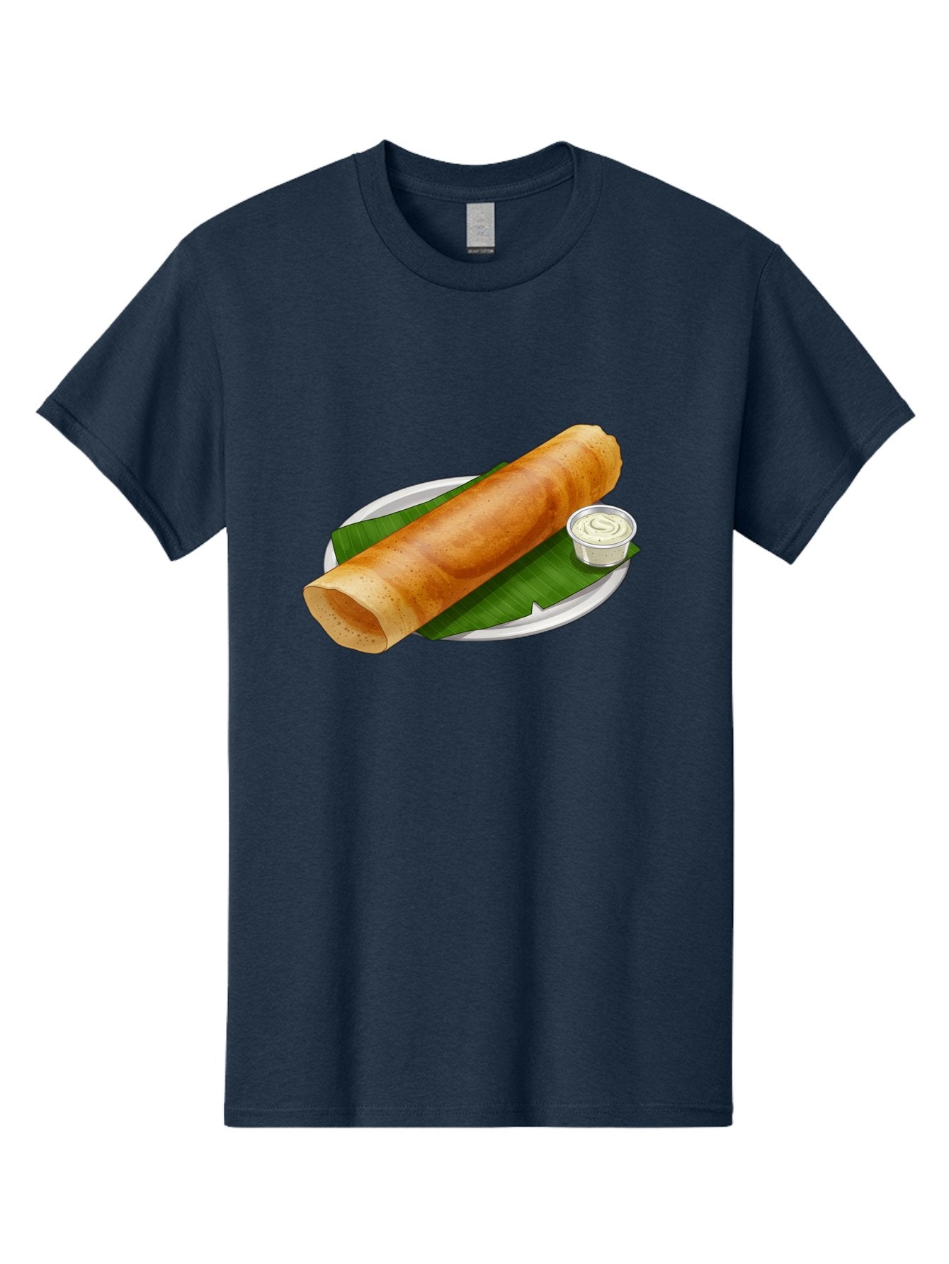 Masala-Dosa-8 Men'S Graphic Tee, 100% Cotton, Comfortable Casual Summer Wear, Machine Washable, South Indian Cuisine, Fermented Rice Crepe, Traditional Breakfast, Dosa With Chutney, Indian Street Food, Savory Crepes, Baa986 8