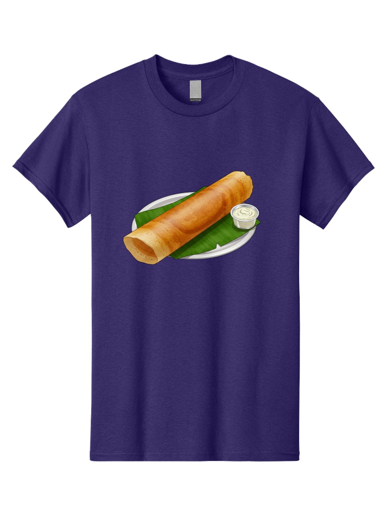 Masala-Dosa-8 Men'S Graphic Tee, 100% Cotton, Comfortable Casual Summer Wear, Machine Washable, South Indian Cuisine, Fermented Rice Crepe, Traditional Breakfast, Dosa With Chutney, Indian Street Food, Savory Crepes, Baa986 4