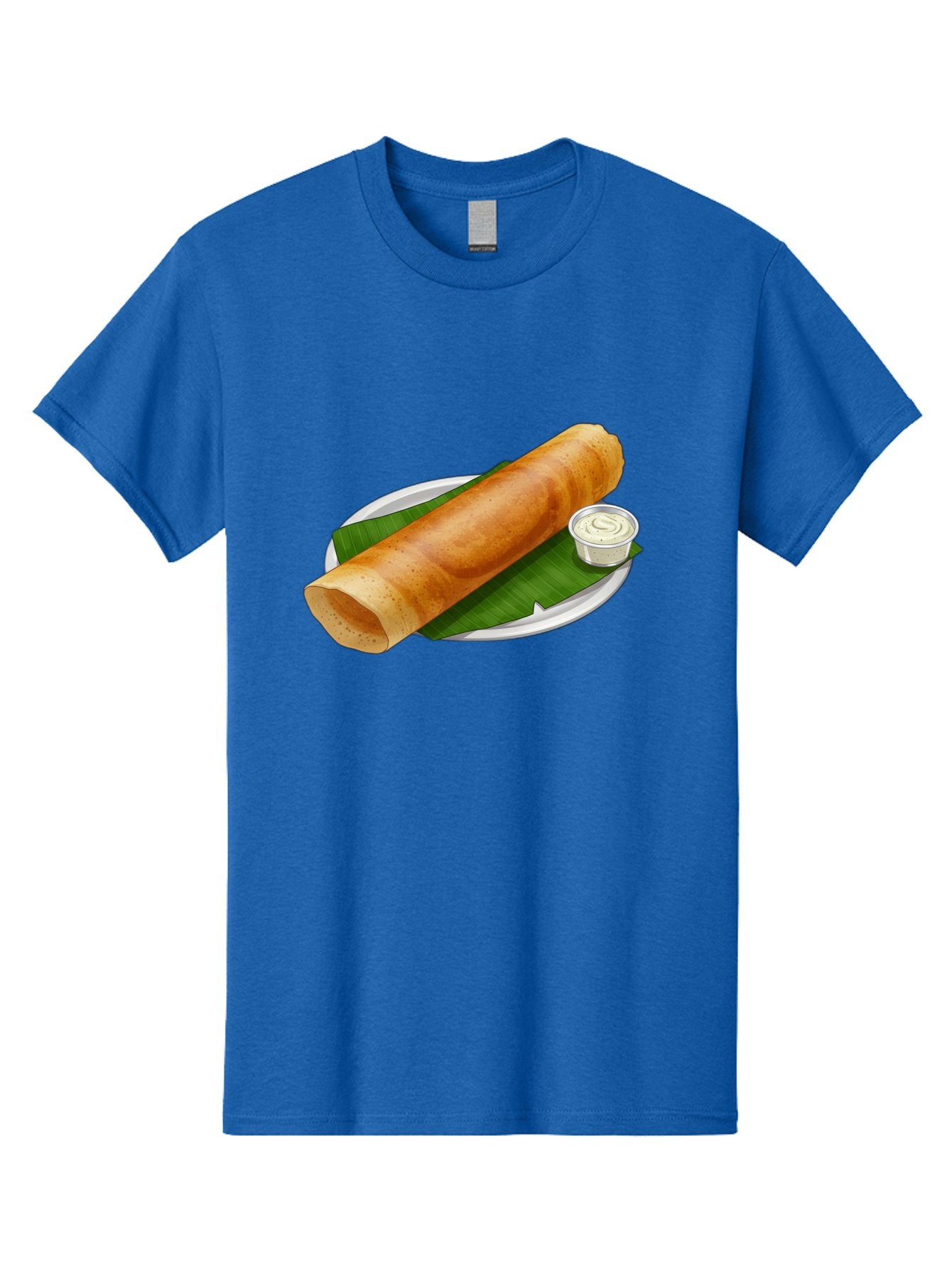 Masala-Dosa-8 Men'S Graphic Tee, 100% Cotton, Comfortable Casual Summer Wear, Machine Washable, South Indian Cuisine, Fermented Rice Crepe, Traditional Breakfast, Dosa With Chutney, Indian Street Food, Savory Crepes, Baa986