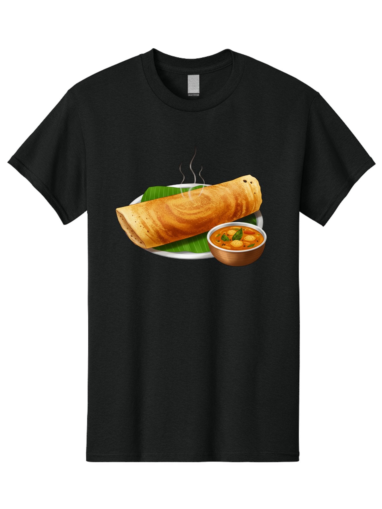 Masala-Dosa-9 Men'S Graphic Tee, 100% Cotton, Comfortable Casual Summer Wear, Machine Washable, South Indian Cuisine, Traditional Breakfast, Dosa And Sambar, Indian Food, Savory Crepe, Spicy Curry, Steaming Hot, Banana Leaf, Delicious Meal, Baa987 10