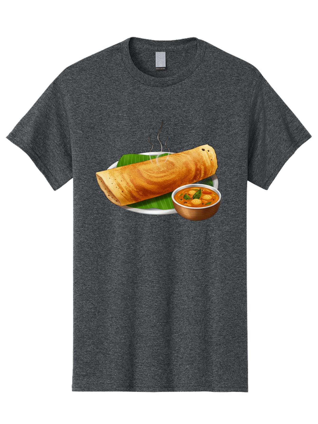 Masala-Dosa-9 Men'S Graphic Tee, 100% Cotton, Comfortable Casual Summer Wear, Machine Washable, South Indian Cuisine, Traditional Breakfast, Dosa And Sambar, Indian Food, Savory Crepe, Spicy Curry, Steaming Hot, Banana Leaf, Delicious Meal, Baa987 13