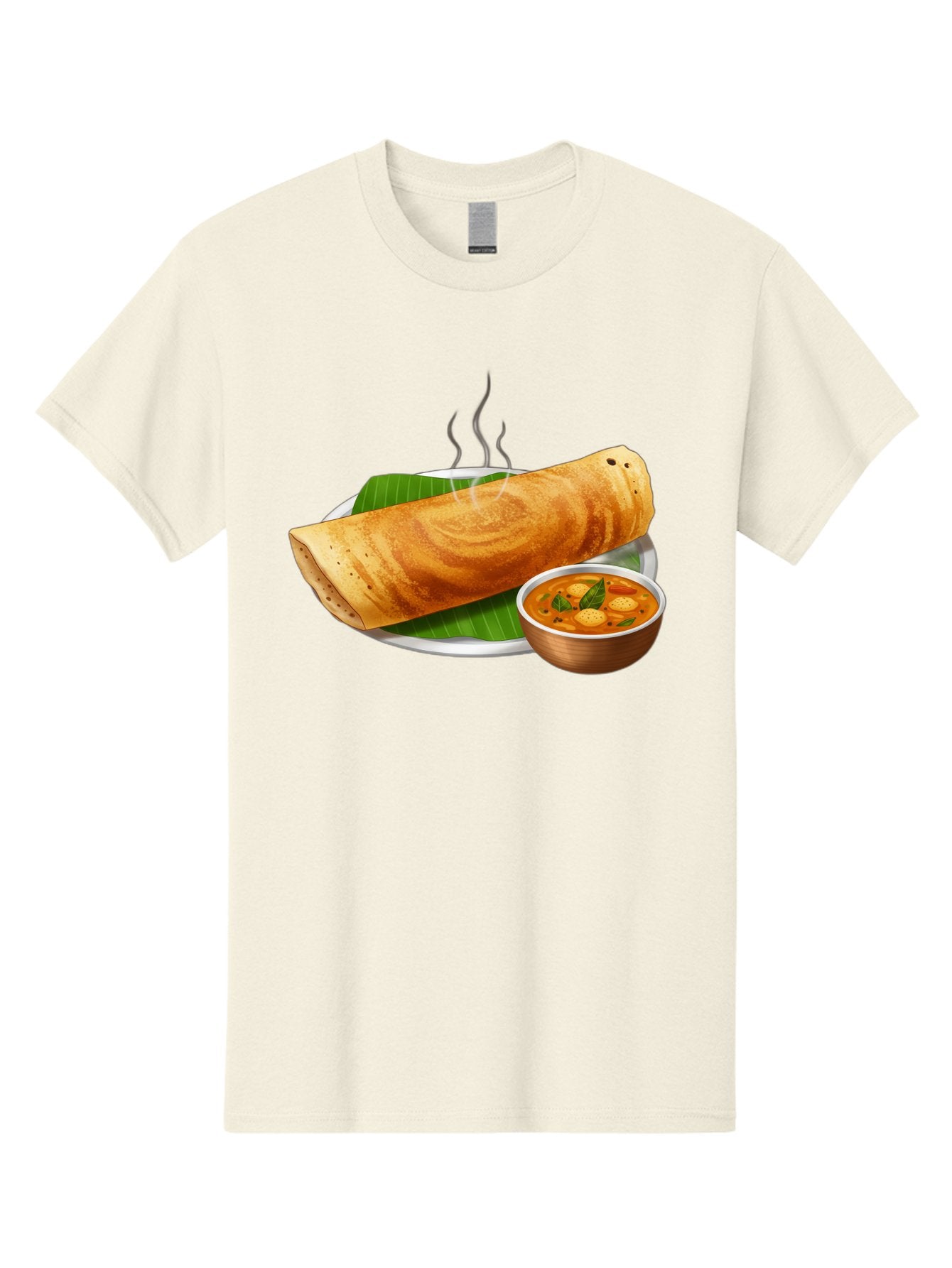 Masala-Dosa-9 Men'S Graphic Tee, 100% Cotton, Comfortable Casual Summer Wear, Machine Washable, South Indian Cuisine, Traditional Breakfast, Dosa And Sambar, Indian Food, Savory Crepe, Spicy Curry, Steaming Hot, Banana Leaf, Delicious Meal, Baa987 14