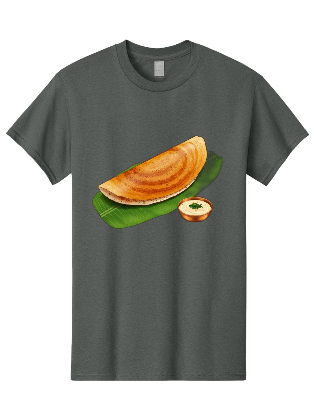 Masala-Dosa-With-Chutney Men'S Graphic Tee, 100% Cotton, Comfortable Casual Summer Wear, Machine Washable, Crispy Dosa, South Indian Cuisine, Fermented Rice Crepe, Chutney, Traditional Breakfast, Indian Food, Banana Leaf, Tasty Dosai Baa988 11