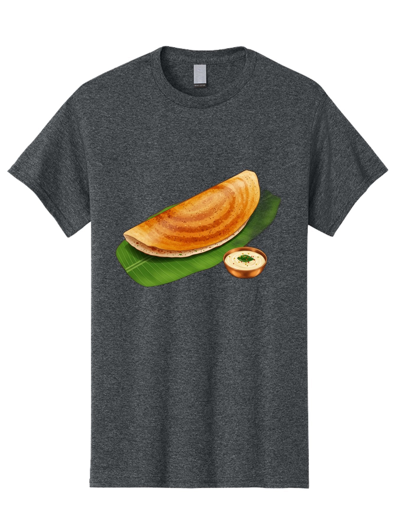 Masala-Dosa-With-Chutney Men'S Graphic Tee, 100% Cotton, Comfortable Casual Summer Wear, Machine Washable, Crispy Dosa, South Indian Cuisine, Fermented Rice Crepe, Chutney, Traditional Breakfast, Indian Food, Banana Leaf, Tasty Dosai Baa988 13