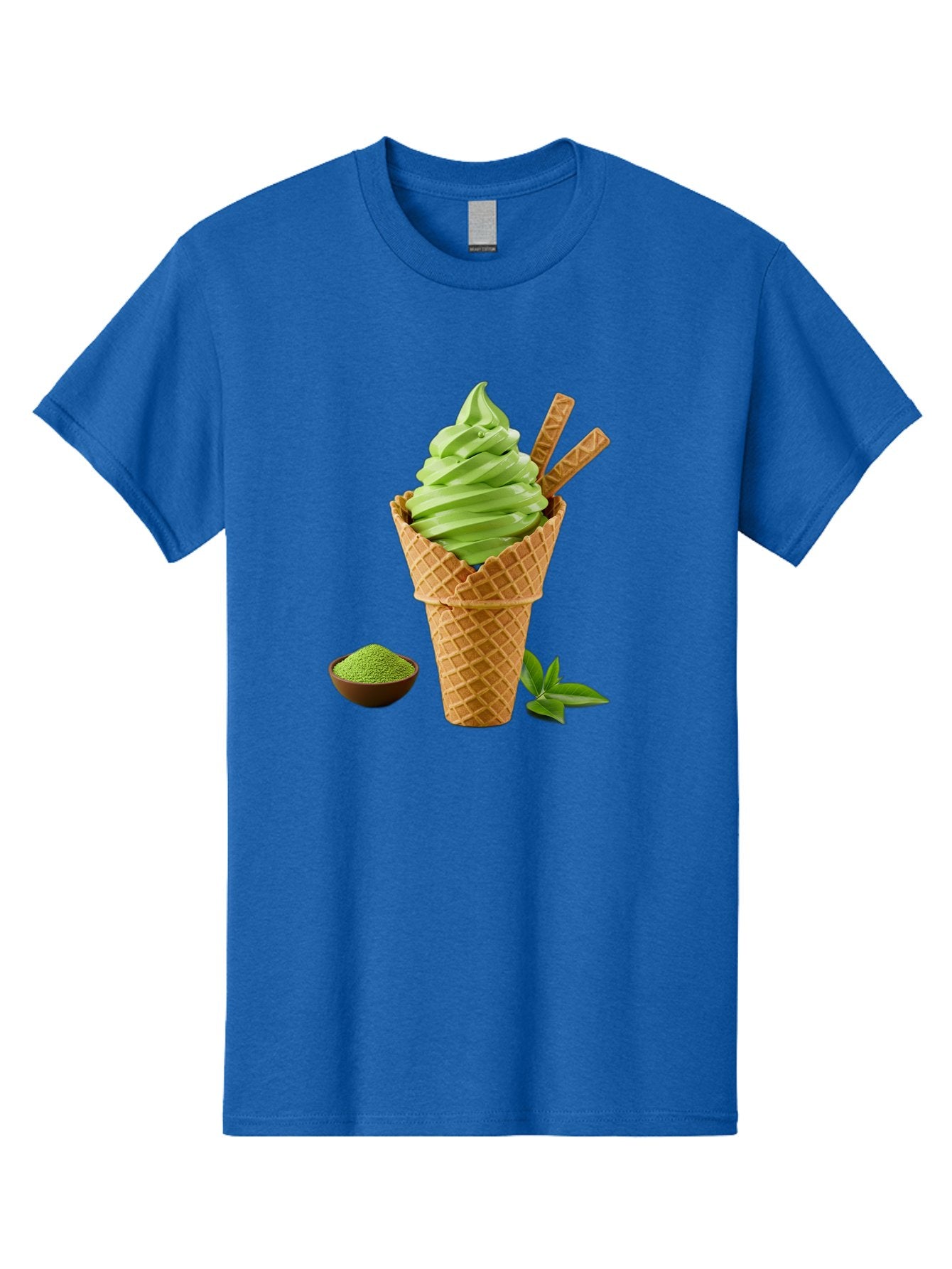 Matcha-Ice-Cream-Cone-1 Men'S Graphic Tee, 100% Cotton, Comfortable Casual Summer Wear, Machine Washable, Matcha Ice Cream Cone, Soft-Serve Ice Cream, Green Tea, Japanese Dessert, Matcha Powder, Summer Treat, Ice Cream, Green Tea Ice Cream, Baa991 15