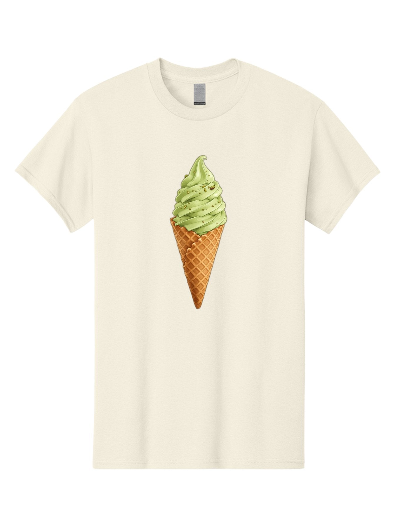 Matcha-Ice-Cream-Cone Men'S Graphic Tee, 100% Cotton, Comfortable Casual Summer Wear, Machine Washable, Matcha Ice Cream, Soft Serve Ice Cream, Waffle Cone, Green Tea Flavor, Sweet Treat, Summer Dessert, Ice Cream Cone, Creamy Texture Baa992 11