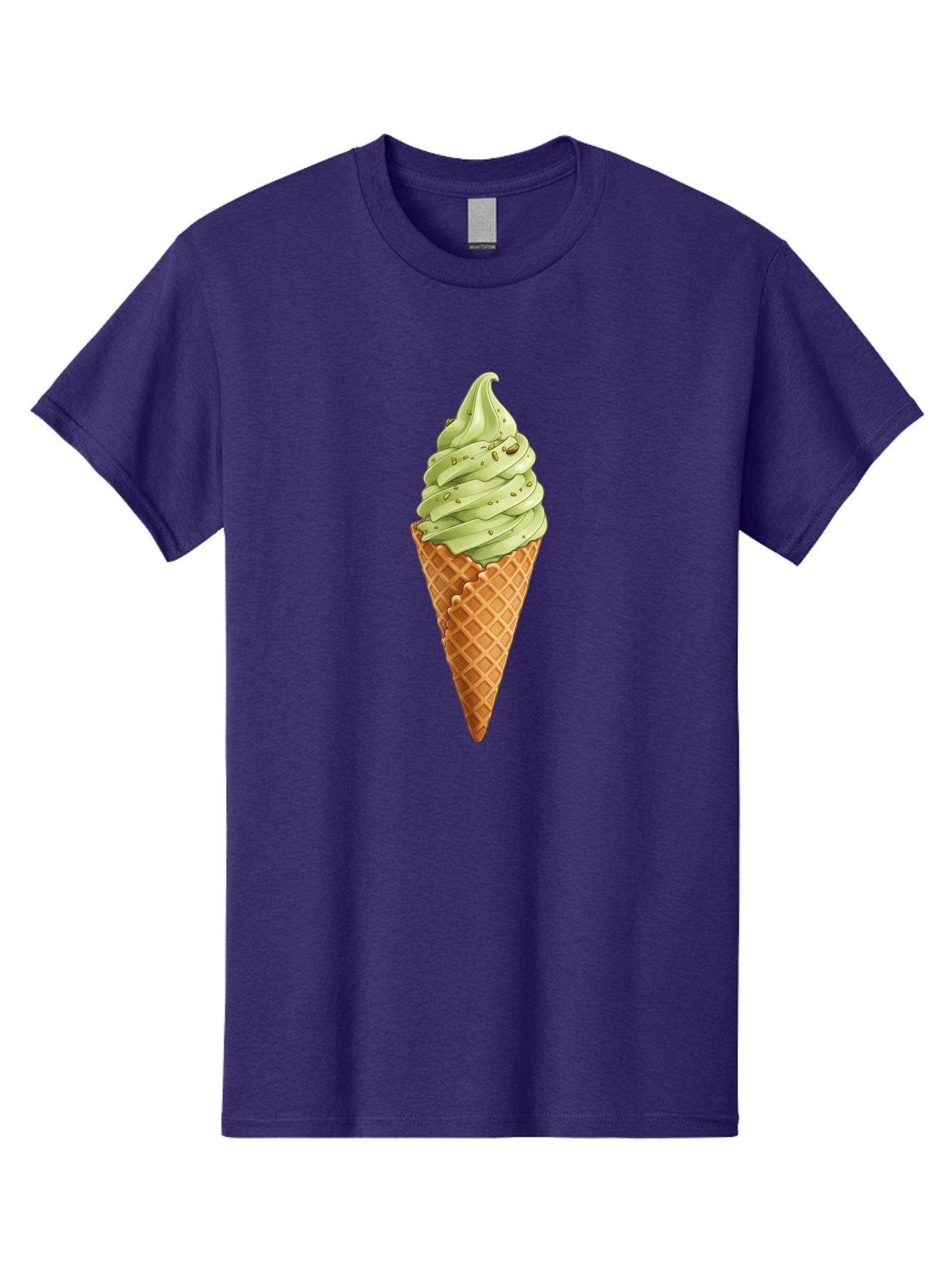 Matcha-Ice-Cream-Cone Men'S Graphic Tee, 100% Cotton, Comfortable Casual Summer Wear, Machine Washable, Matcha Ice Cream, Soft Serve Ice Cream, Waffle Cone, Green Tea Flavor, Sweet Treat, Summer Dessert, Ice Cream Cone, Creamy Texture Baa992 8