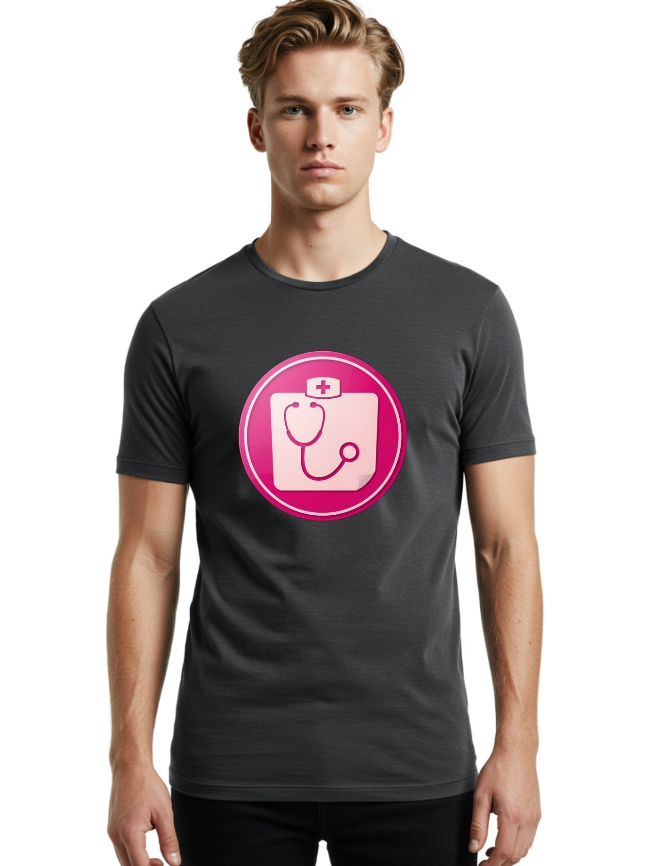 Medical-File Men'S Graphic Tee, 100% Cotton, Comfortable Casual Summer Wear, Machine Washable, Medical Symbol, Health Care Icon, Medical Cross, Doctor'S Emblem, Stethoscope Illustration, Medical Logo, Healthcare Symbol Baa994 21
