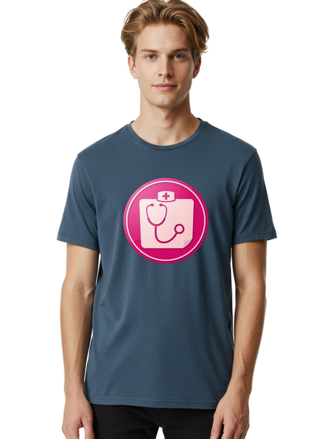 Medical-File Men'S Graphic Tee, 100% Cotton, Comfortable Casual Summer Wear, Machine Washable, Medical Symbol, Health Care Icon, Medical Cross, Doctor'S Emblem, Stethoscope Illustration, Medical Logo, Healthcare Symbol Baa994 24