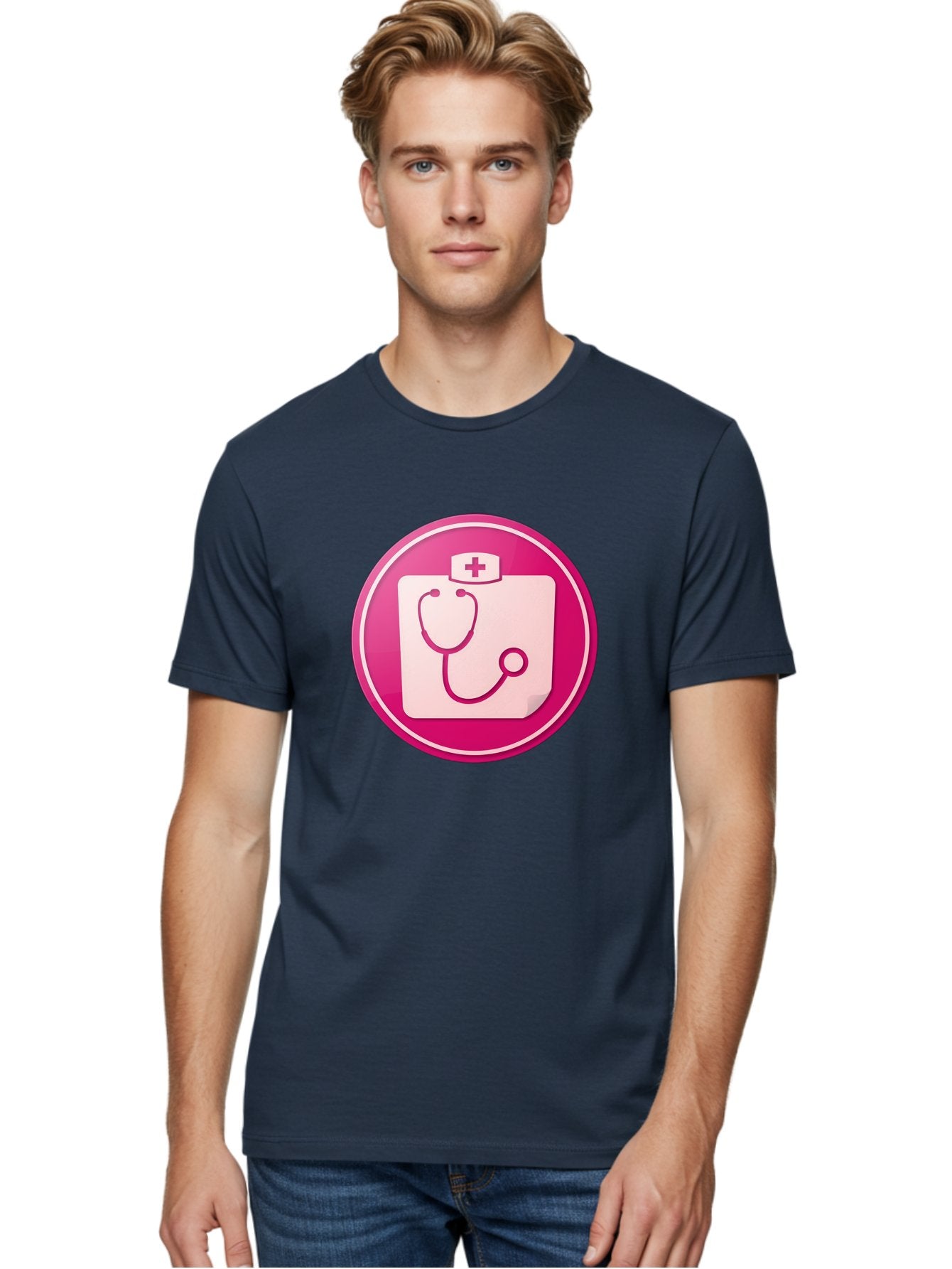 Medical-File Men'S Graphic Tee, 100% Cotton, Comfortable Casual Summer Wear, Machine Washable, Medical Symbol, Health Care Icon, Medical Cross, Doctor'S Emblem, Stethoscope Illustration, Medical Logo, Healthcare Symbol Baa994 22
