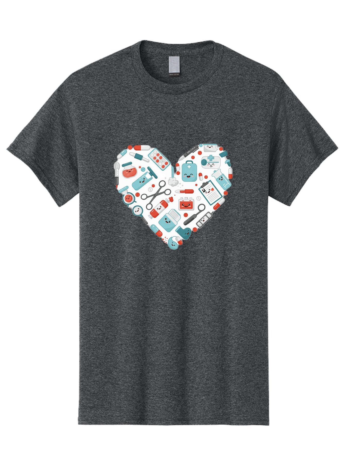 Medical-Heart Men'S Graphic Tee, 100% Cotton, Comfortable Casual Summer Wear, Machine Washable, Heart Shape, Medical Supplies, Healthcare Symbols, First Aid Kit, Medical Tools, Healthcare Icons, Medical Equipment, Health Care, Medical Kit, Baa995 10