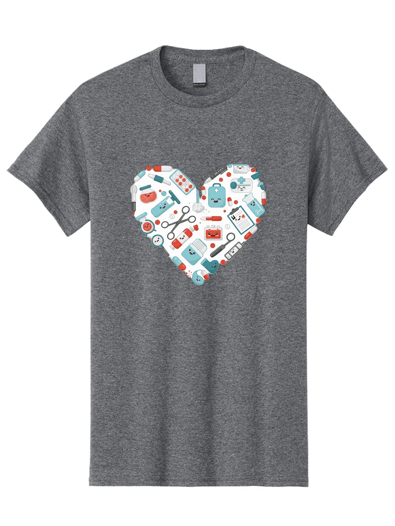 Medical-Heart Men'S Graphic Tee, 100% Cotton, Comfortable Casual Summer Wear, Machine Washable, Heart Shape, Medical Supplies, Healthcare Symbols, First Aid Kit, Medical Tools, Healthcare Icons, Medical Equipment, Health Care, Medical Kit, Baa995 12