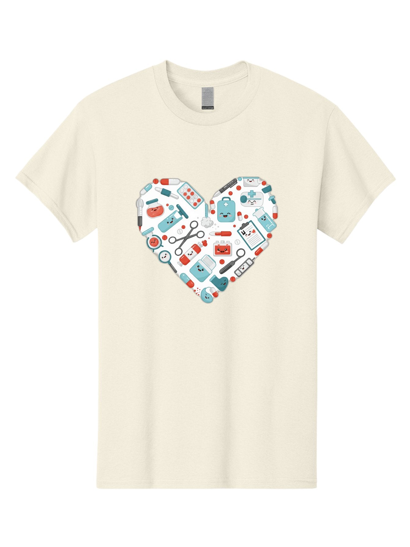 Medical-Heart Men'S Graphic Tee, 100% Cotton, Comfortable Casual Summer Wear, Machine Washable, Heart Shape, Medical Supplies, Healthcare Symbols, First Aid Kit, Medical Tools, Healthcare Icons, Medical Equipment, Health Care, Medical Kit, Baa995 14