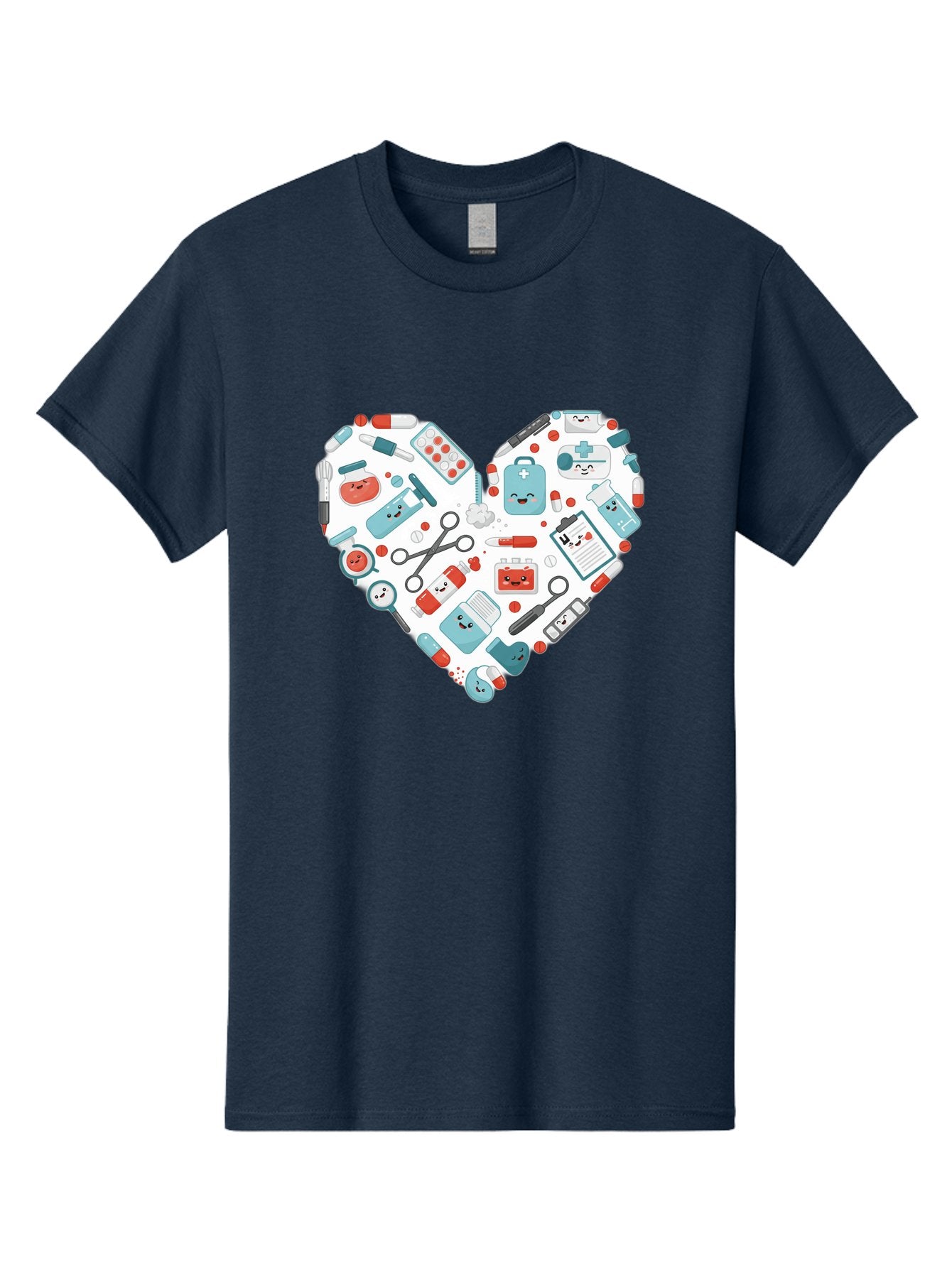 Medical-Heart Men'S Graphic Tee, 100% Cotton, Comfortable Casual Summer Wear, Machine Washable, Heart Shape, Medical Supplies, Healthcare Symbols, First Aid Kit, Medical Tools, Healthcare Icons, Medical Equipment, Health Care, Medical Kit, Baa995 15