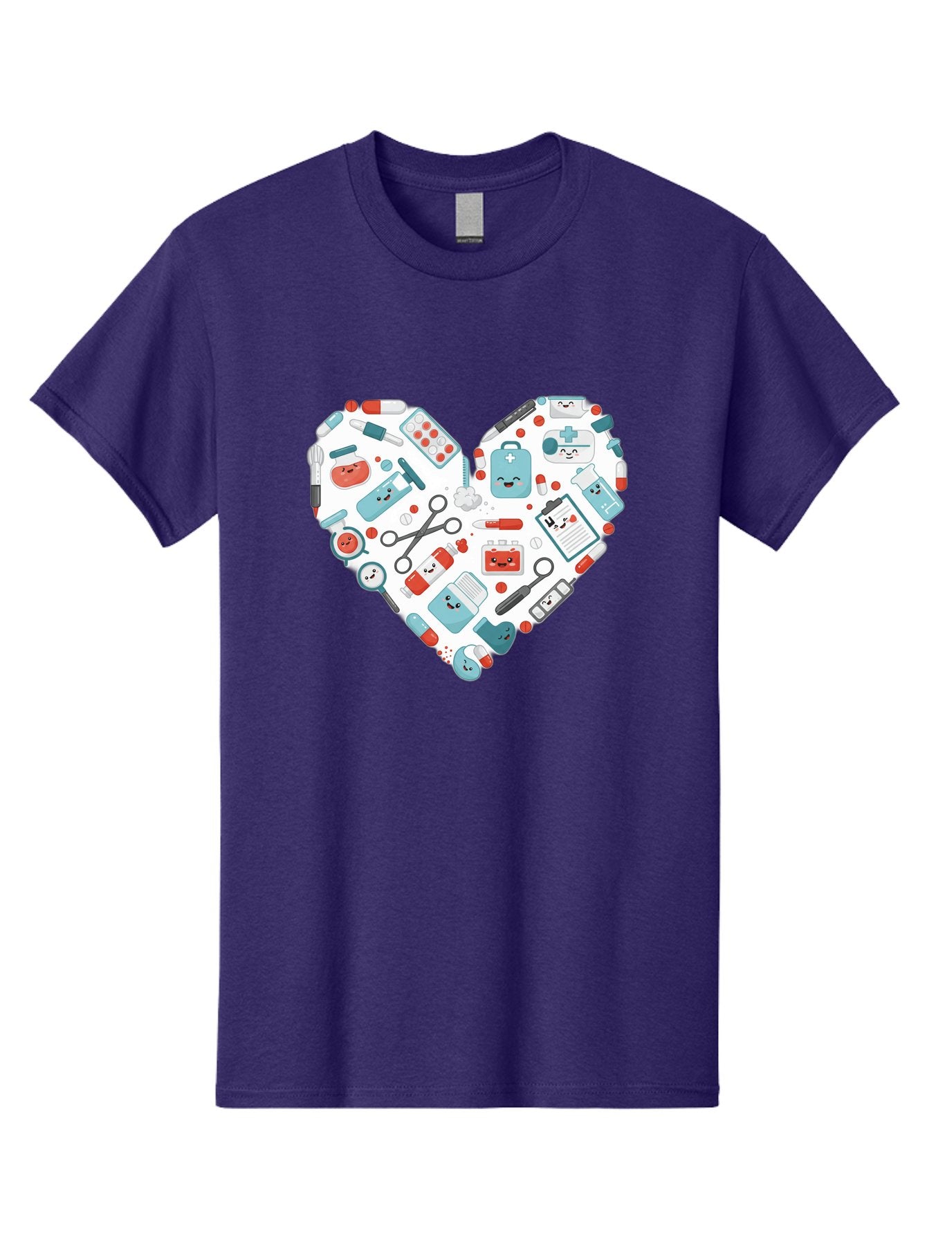 Medical-Heart Men'S Graphic Tee, 100% Cotton, Comfortable Casual Summer Wear, Machine Washable, Heart Shape, Medical Supplies, Healthcare Symbols, First Aid Kit, Medical Tools, Healthcare Icons, Medical Equipment, Health Care, Medical Kit, Baa995 13