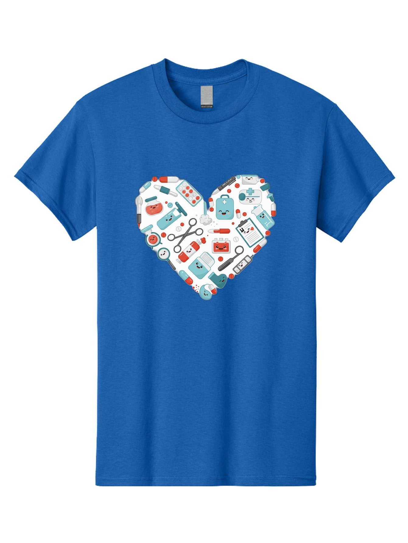 Medical-Heart Men'S Graphic Tee, 100% Cotton, Comfortable Casual Summer Wear, Machine Washable, Heart Shape, Medical Supplies, Healthcare Symbols, First Aid Kit, Medical Tools, Healthcare Icons, Medical Equipment, Health Care, Medical Kit, Baa995 3