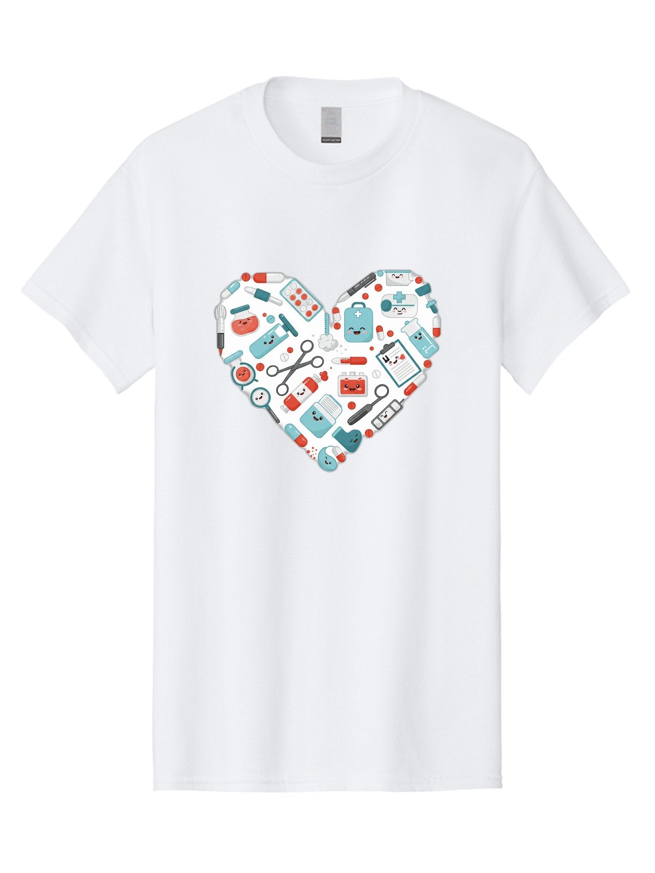 Medical-Heart Men'S Graphic Tee, 100% Cotton, Comfortable Casual Summer Wear, Machine Washable, Heart Shape, Medical Supplies, Healthcare Symbols, First Aid Kit, Medical Tools, Healthcare Icons, Medical Equipment, Health Care, Medical Kit, Baa995 11