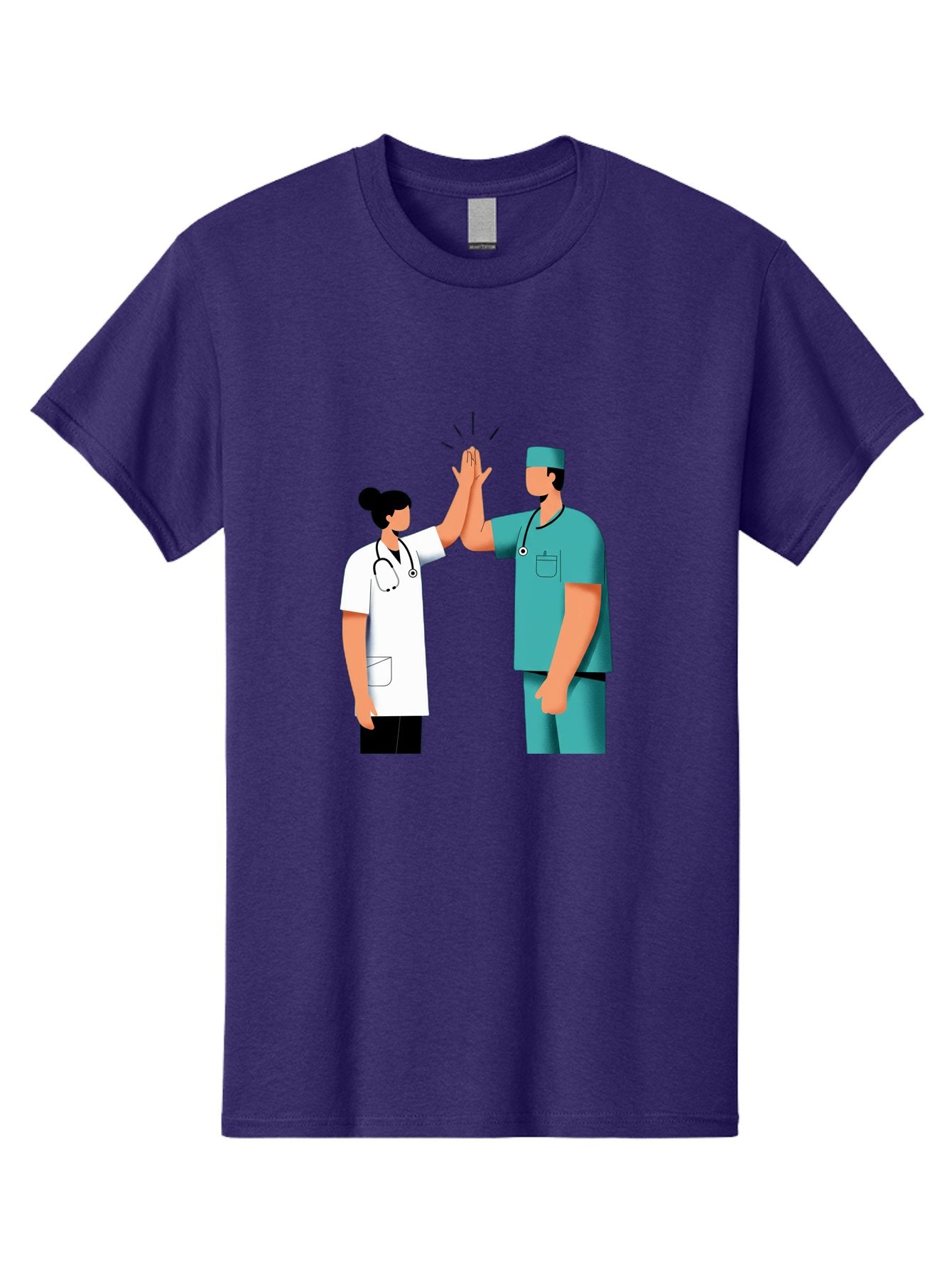 Medical-Professionals-High-Five Men'S Graphic Tee, 100% Cotton, Comfortable Casual Summer Wear, Machine Washable, Doctors Giving High Five, Medical Professionals, Teamwork, Healthcare Workers, Stethoscope, Medical Scrubs, Teamwork Success, Baa997 11