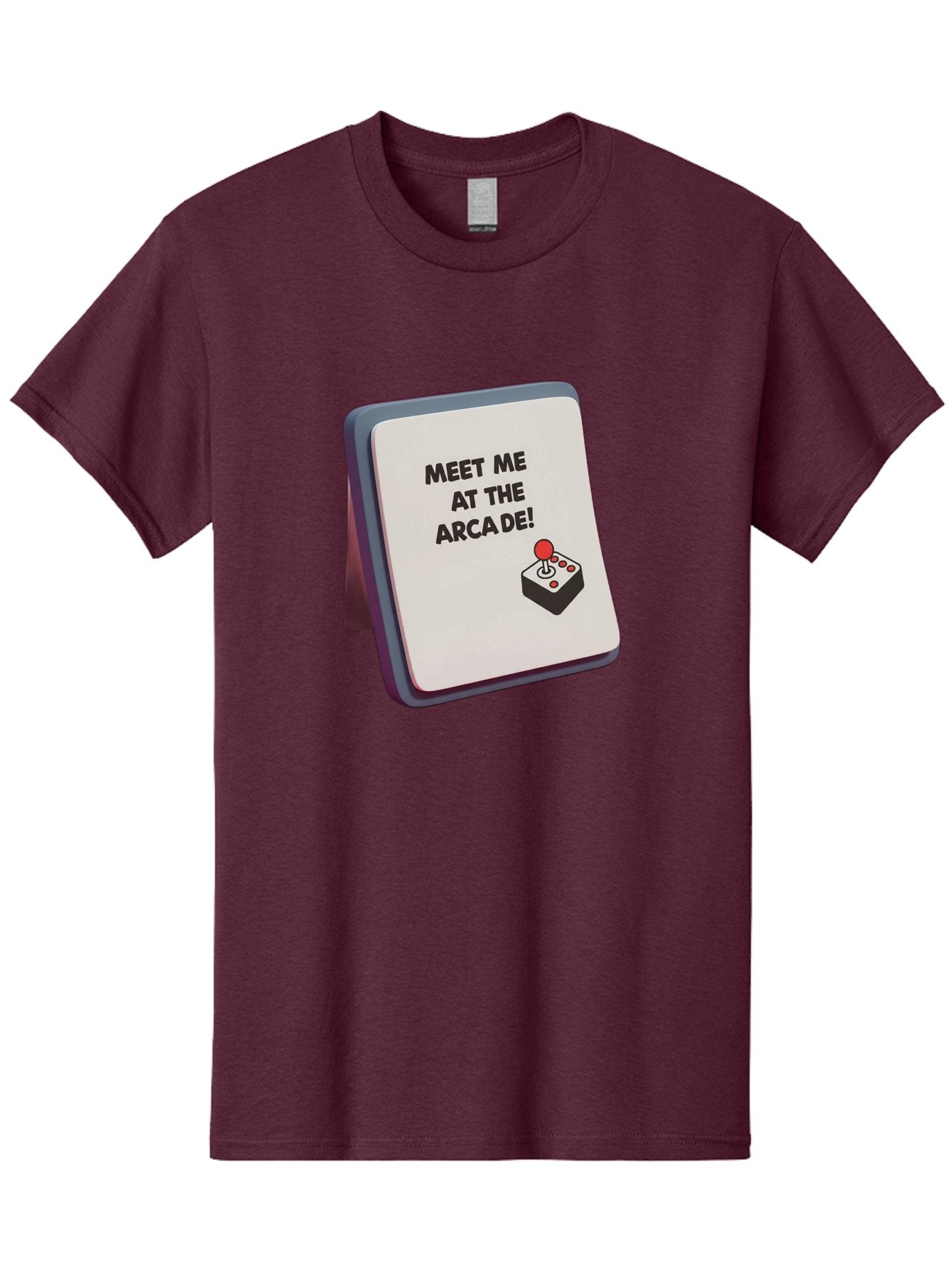 Meet-Me-At-The-Arcade Men'S Graphic Tee, 100% Cotton, Comfortable Casual Summer Wear, Machine Washable, Arcade Invitation, Vintage Video Games, Retro Gaming, Nostalgic Fun, Gaming Culture, Joystick Graphics, Classic Arcade Vibes, Baa998