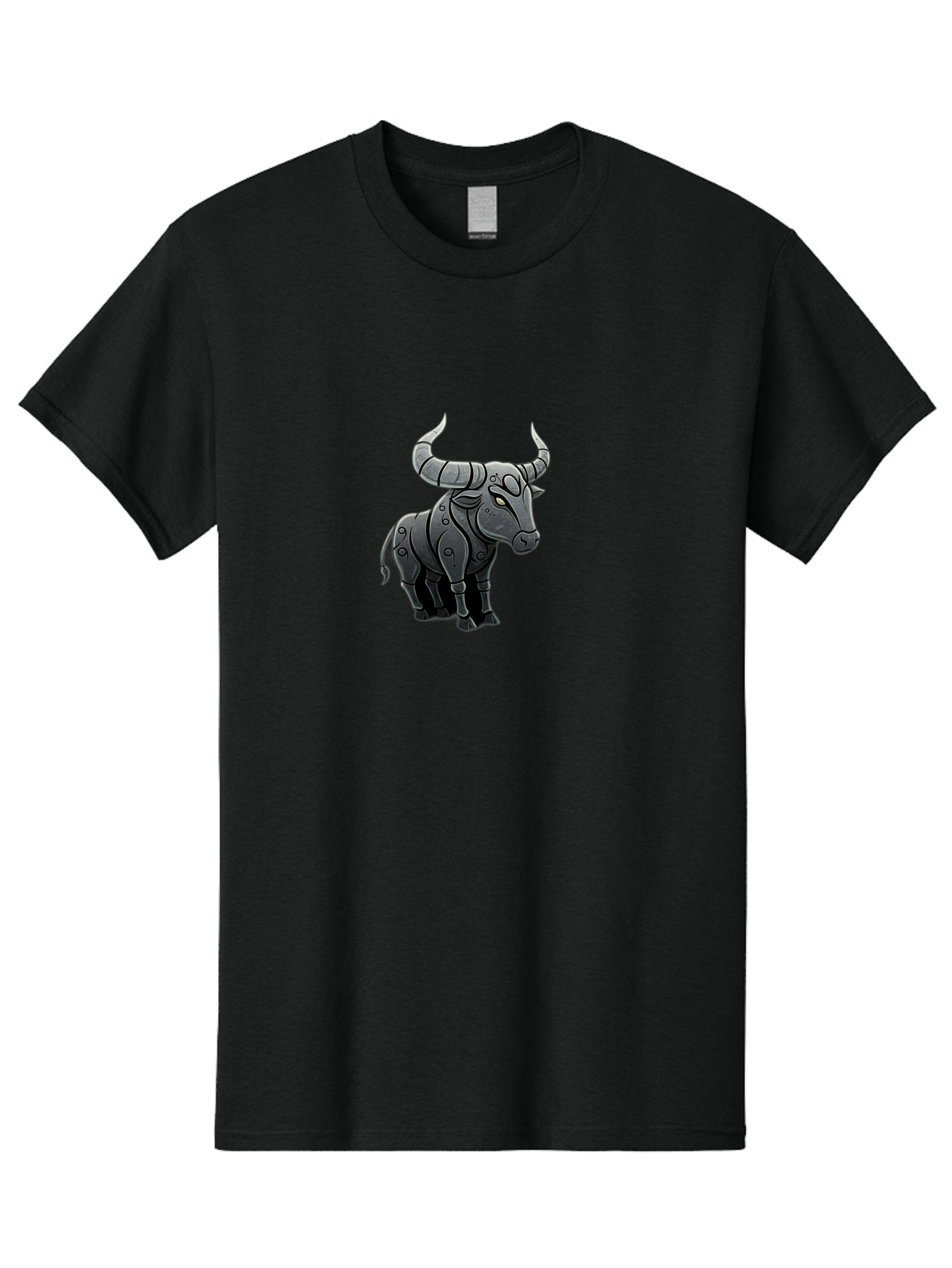 Metal-Bull Men'S Graphic Tee, 100% Cotton, Comfortable Casual Summer Wear, Machine Washable, Robotic Bull, Metallic Body, Mechanical Creature, Artificial Intelligence, Futuristic Design, Sci-Fi Art, Cybernetic Animal, Modern Illustration, Bab001 15