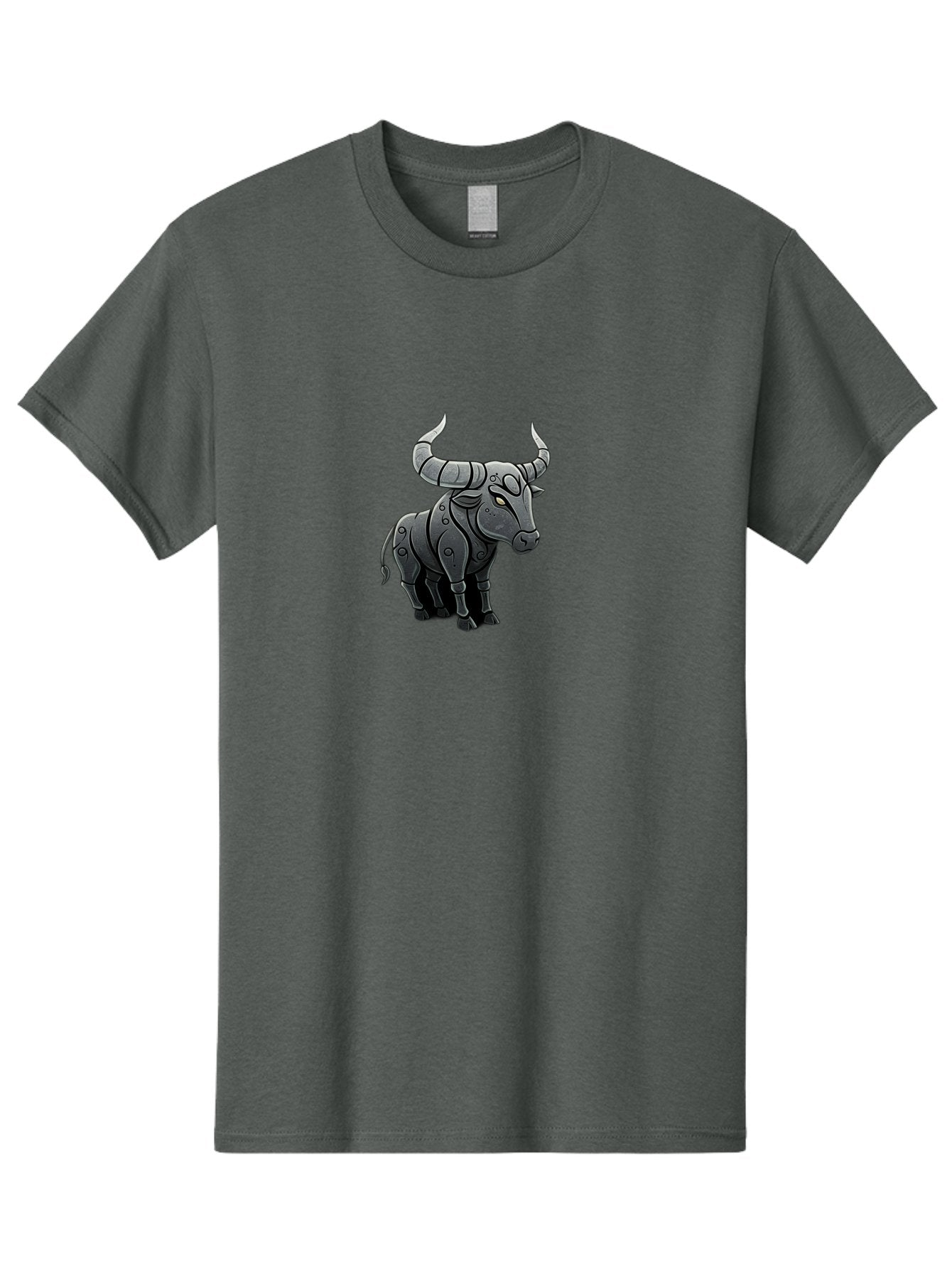 Metal-Bull Men'S Graphic Tee, 100% Cotton, Comfortable Casual Summer Wear, Machine Washable, Robotic Bull, Metallic Body, Mechanical Creature, Artificial Intelligence, Futuristic Design, Sci-Fi Art, Cybernetic Animal, Modern Illustration, Bab001 15
