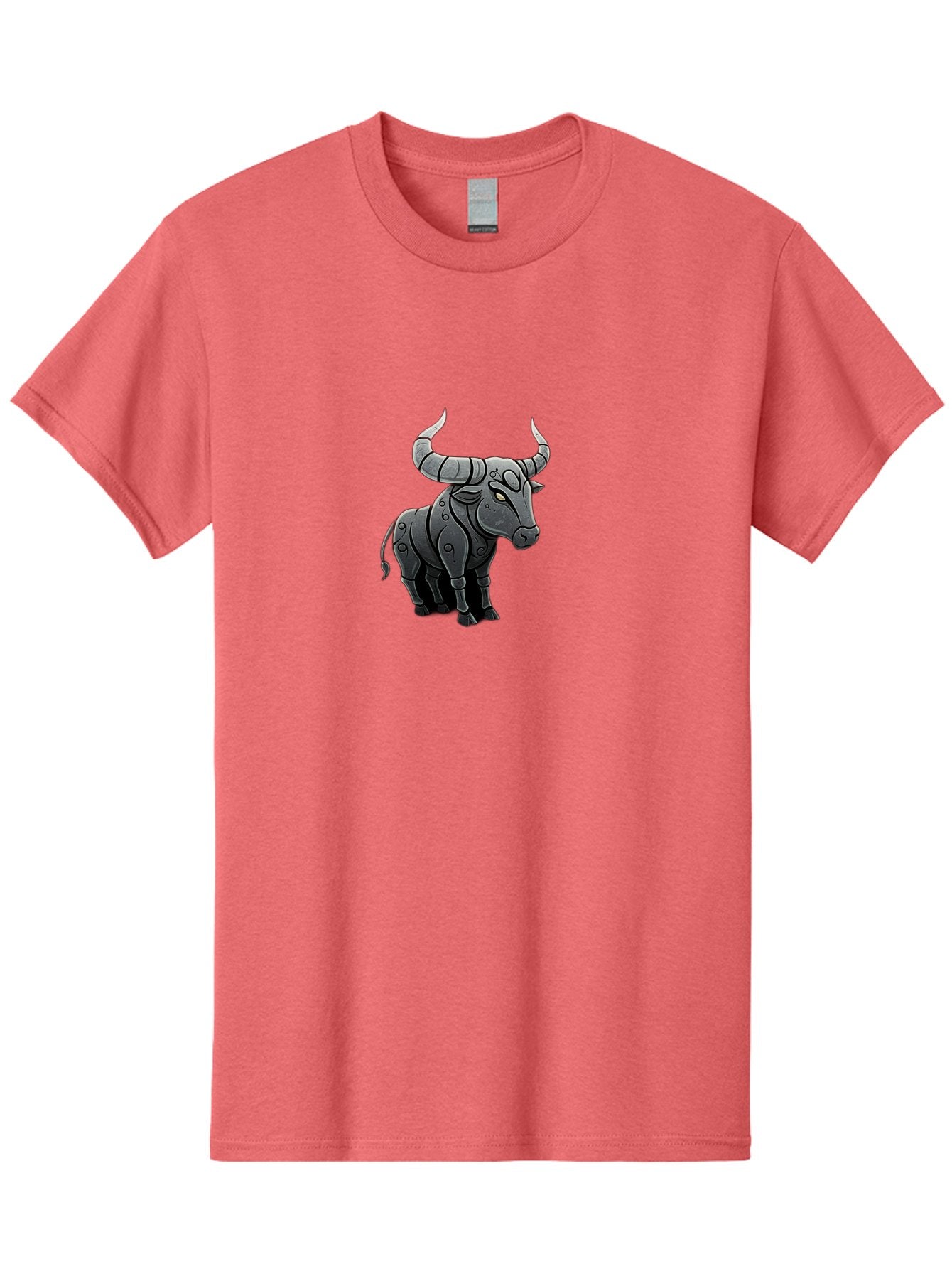 Metal-Bull Men'S Graphic Tee, 100% Cotton, Comfortable Casual Summer Wear, Machine Washable, Robotic Bull, Metallic Body, Mechanical Creature, Artificial Intelligence, Futuristic Design, Sci-Fi Art, Cybernetic Animal, Modern Illustration, Bab001 9