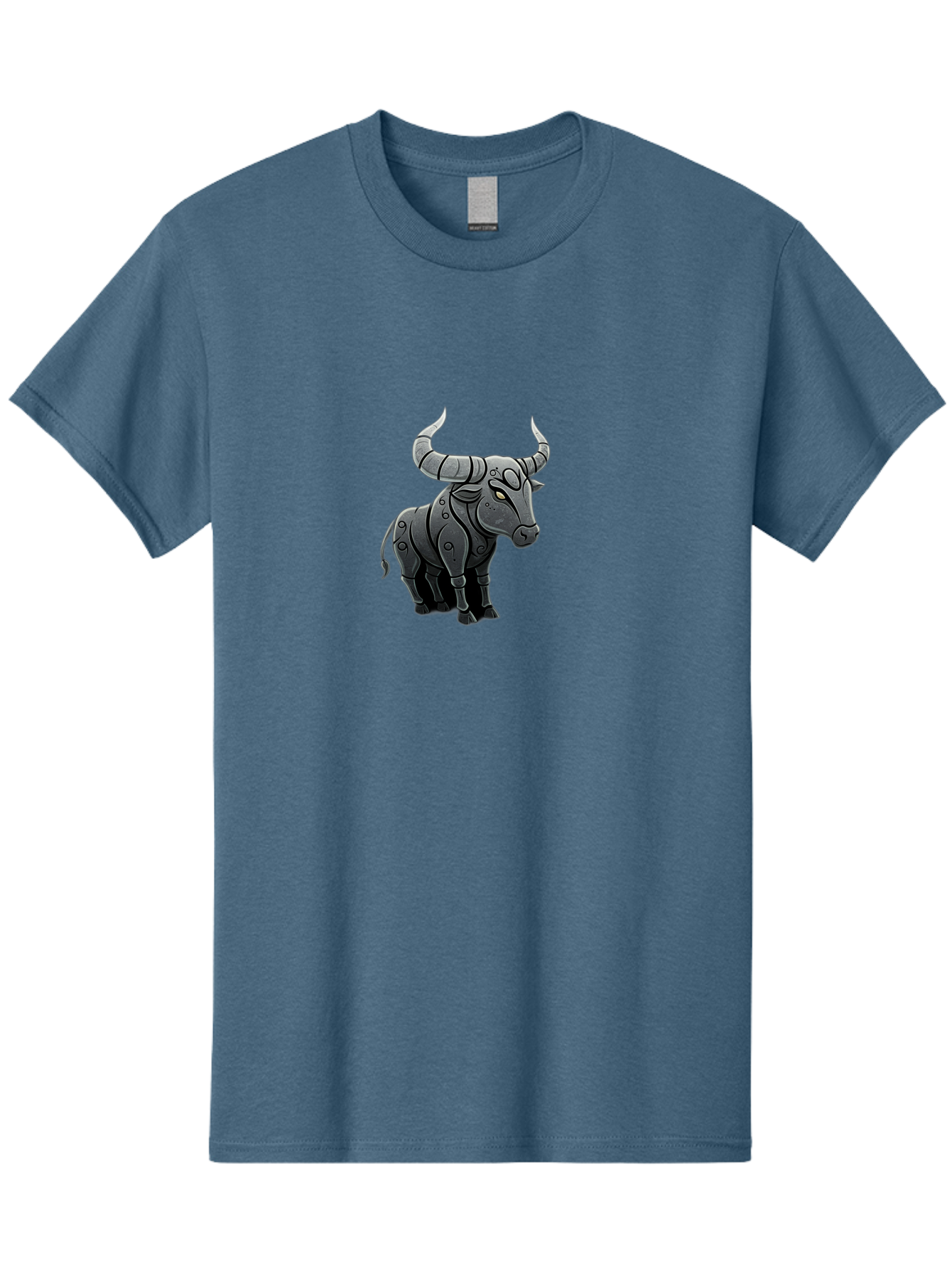 Metal-Bull Men'S Graphic Tee, 100% Cotton, Comfortable Casual Summer Wear, Machine Washable, Robotic Bull, Metallic Body, Mechanical Creature, Artificial Intelligence, Futuristic Design, Sci-Fi Art, Cybernetic Animal, Modern Illustration, Bab001 7