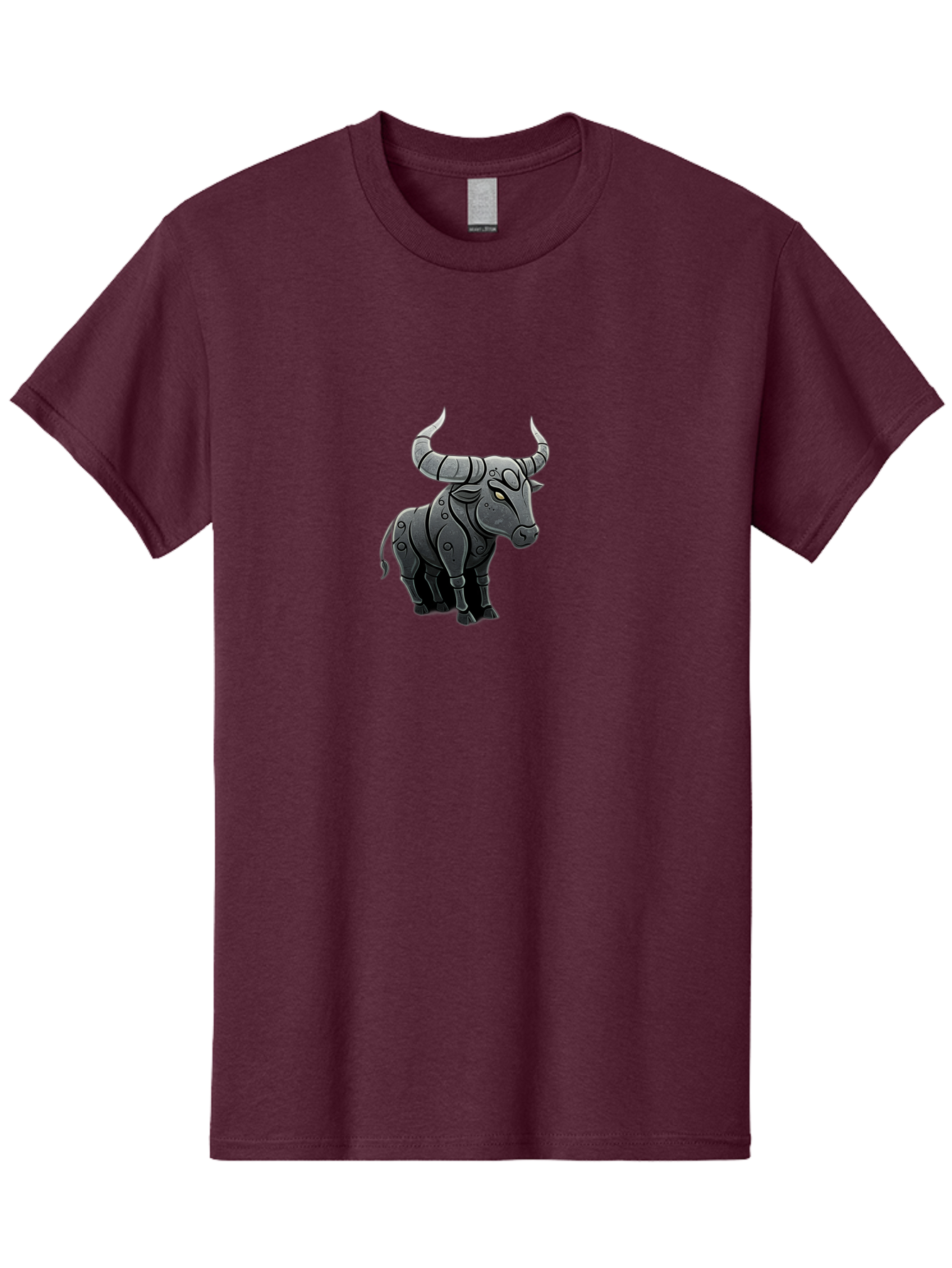 Metal-Bull Men'S Graphic Tee, 100% Cotton, Comfortable Casual Summer Wear, Machine Washable, Robotic Bull, Metallic Body, Mechanical Creature, Artificial Intelligence, Futuristic Design, Sci-Fi Art, Cybernetic Animal, Modern Illustration, Bab001 27