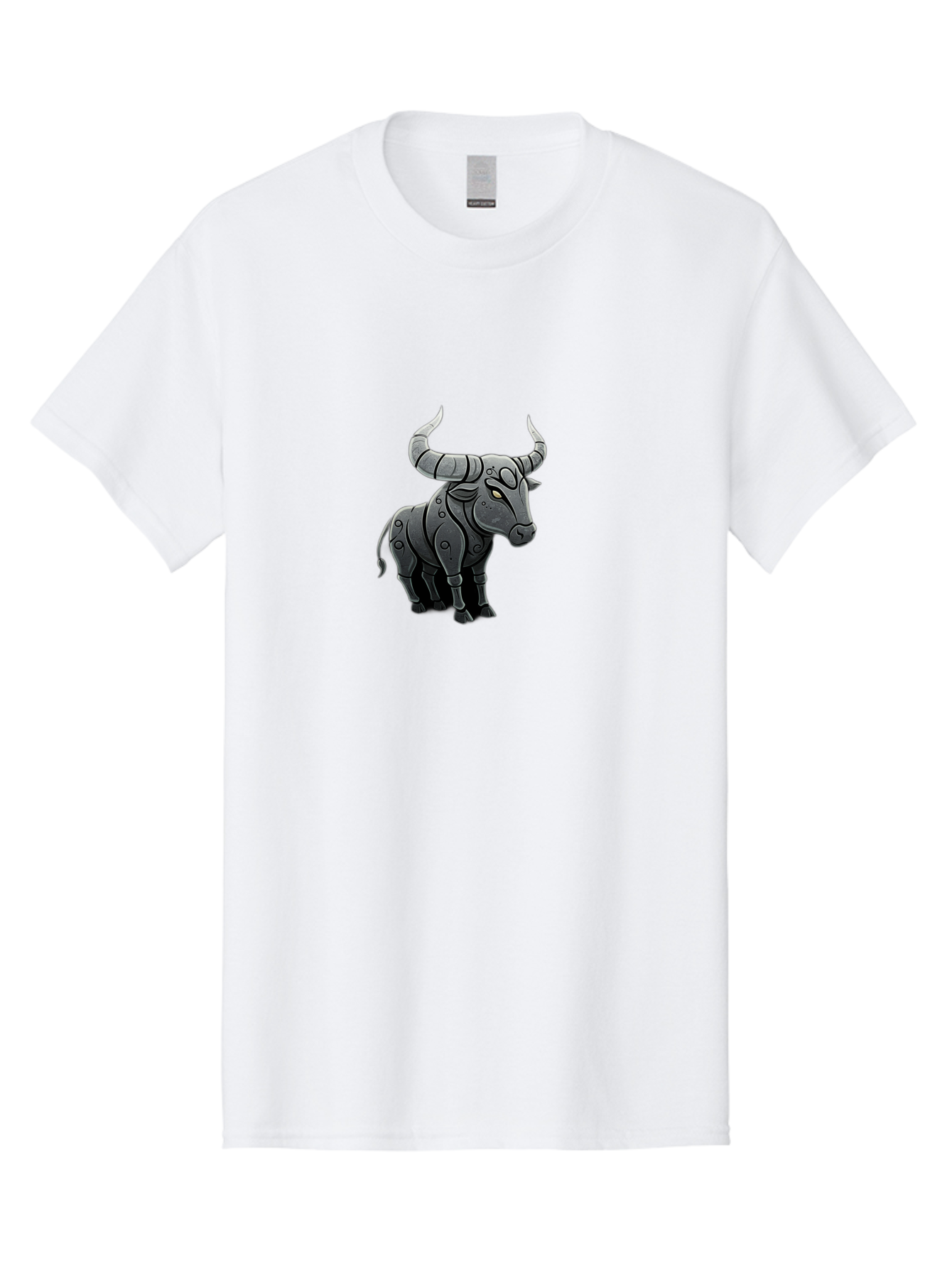 Metal-Bull Men'S Graphic Tee, 100% Cotton, Comfortable Casual Summer Wear, Machine Washable, Robotic Bull, Metallic Body, Mechanical Creature, Artificial Intelligence, Futuristic Design, Sci-Fi Art, Cybernetic Animal, Modern Illustration, Bab001 29